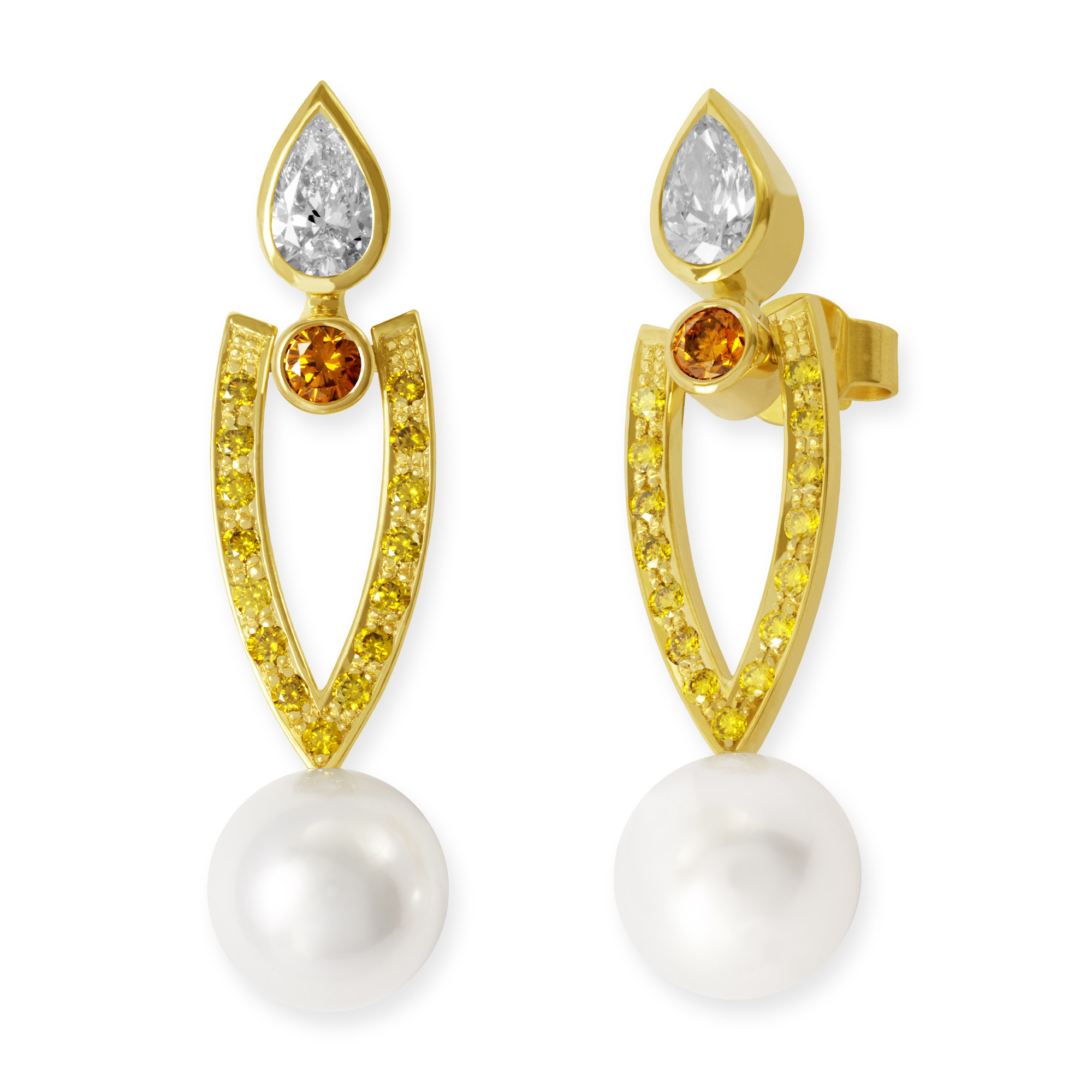 LESER Ohrstecker- 750 Gelbgold - Südseeperle-123524