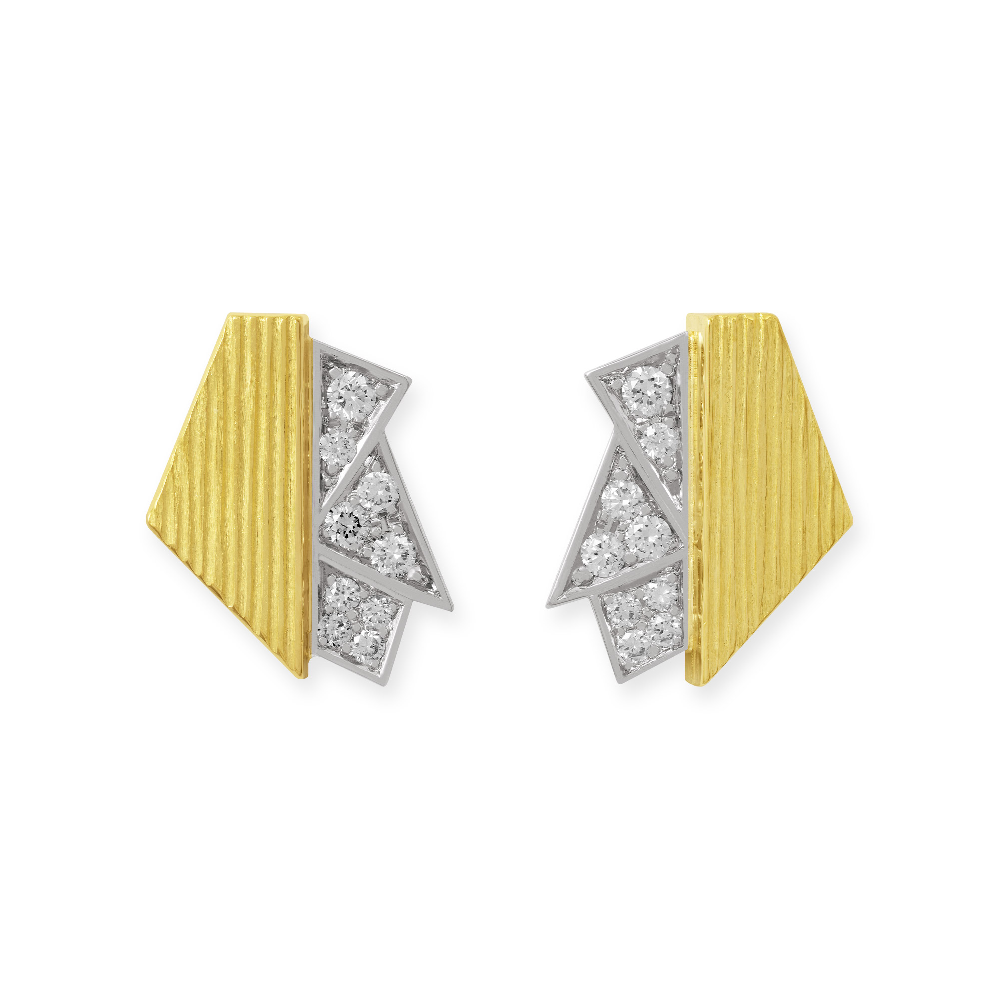 LESER Ohrstecker-Zackzack-Gelbgold-Weissgold-Brillanten-122779 LESER Ohrstecker-Zackzack-Gelbgold-Weissgold-Brillanten-122779