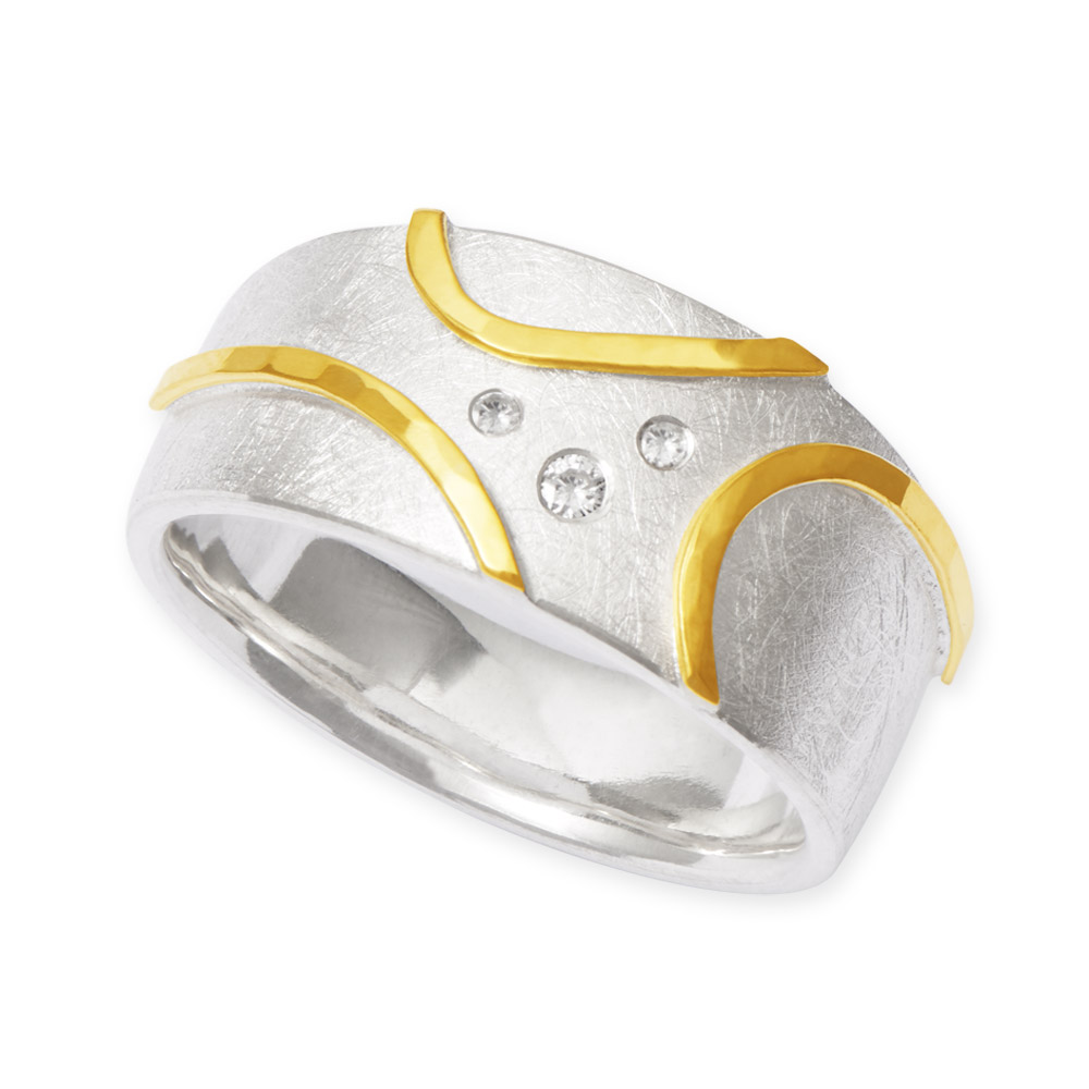 LESER Ring-925 Silber 900 Gelbgold