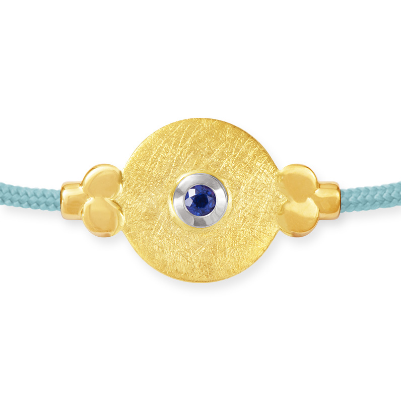 LESER Armband- 585 Gelbgold 925 Silber Saphir