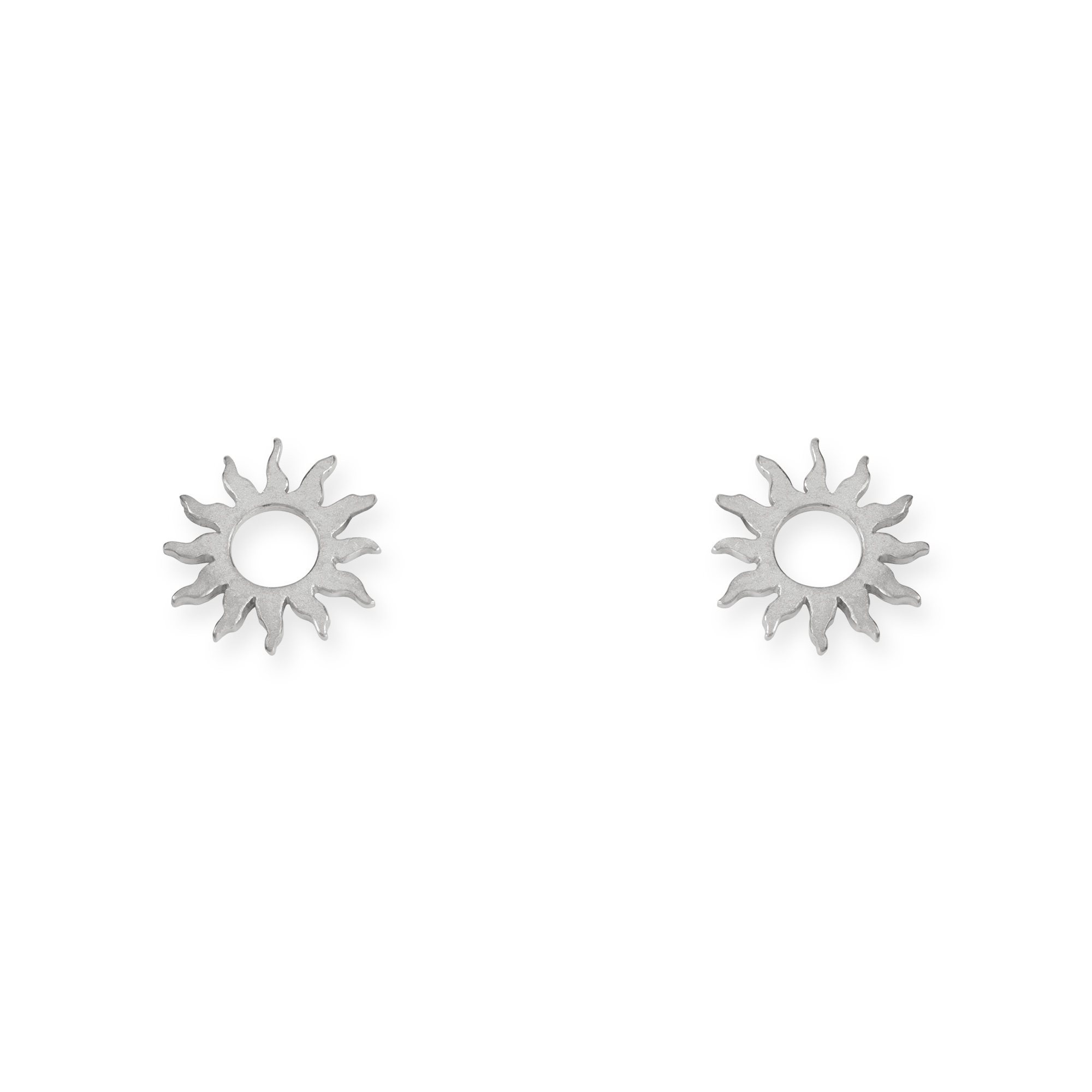 LESER Sonne Mond Strand-Sonne-Ohrstecker-750 Weißgold LESER Sonne Mond Strand-Sonne-Ohrstecker-750 Weißgold