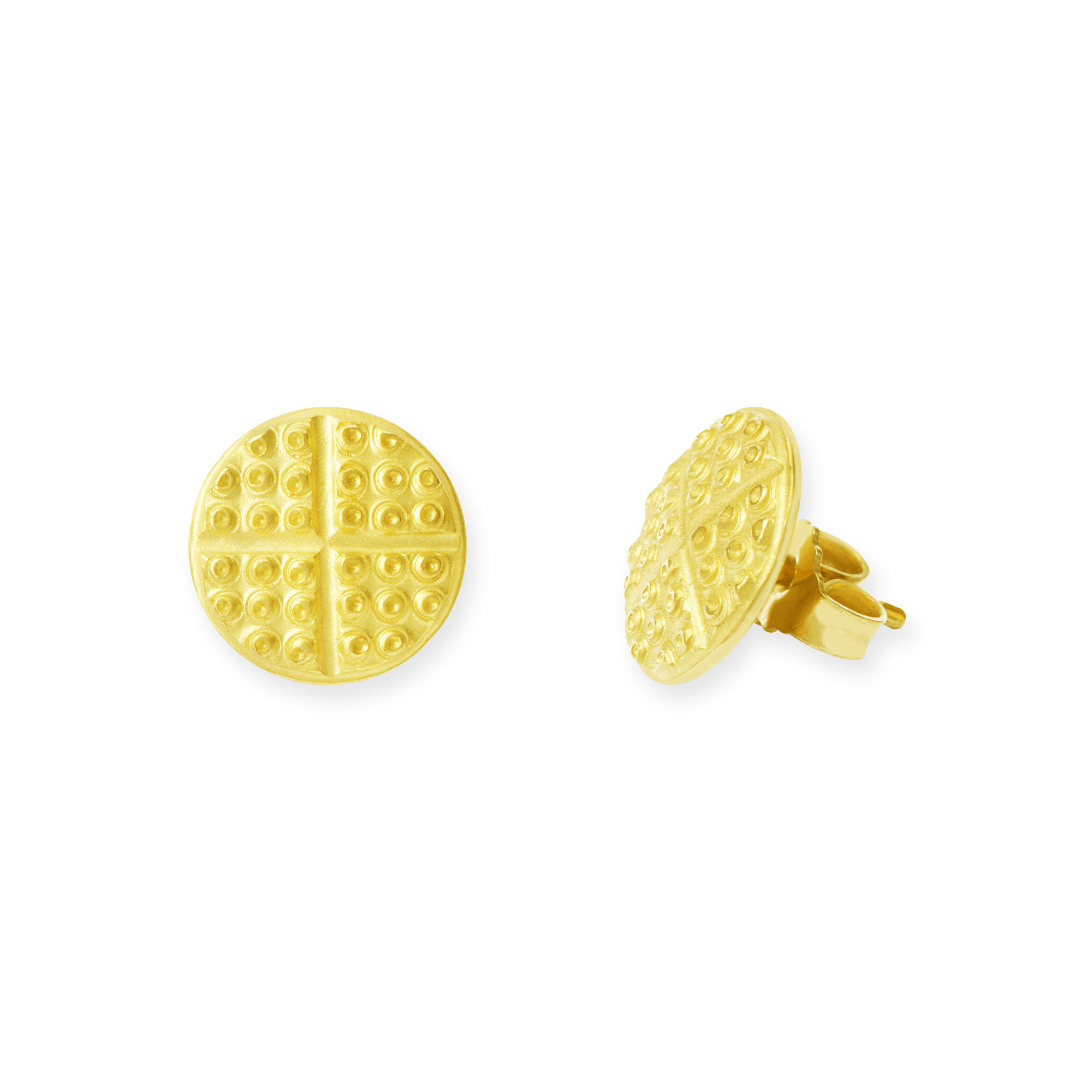 LESER Ohrstecker- Stadtschmuck Roemermaske Straubing Gelbgold