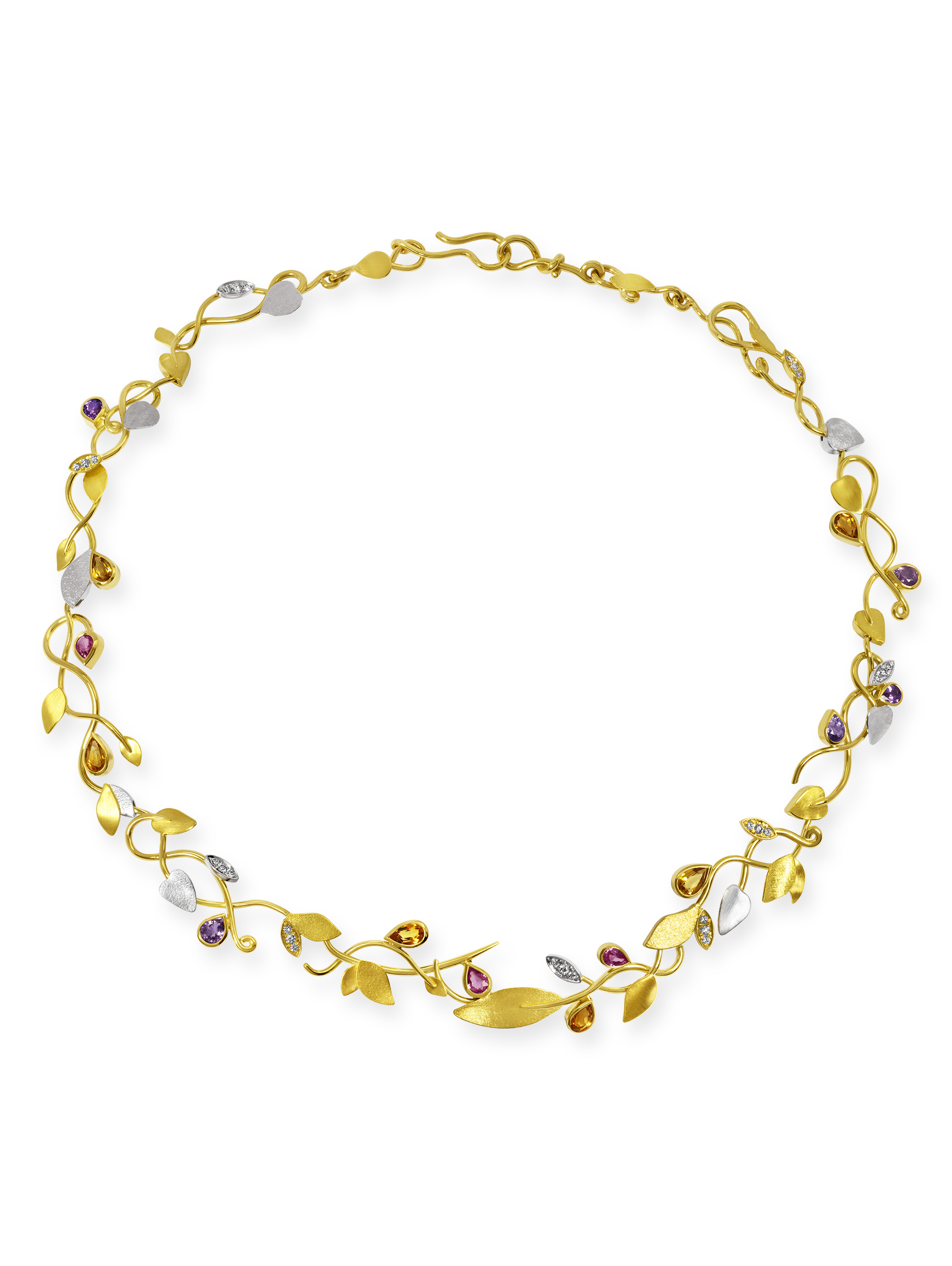 LESER Blaettercollier-750GG-750WG-Saphir-Citrin-Brillanten-121574 LESER Blaettercollier-750GG-750WG-Saphir-Citrin-Brillanten-121574