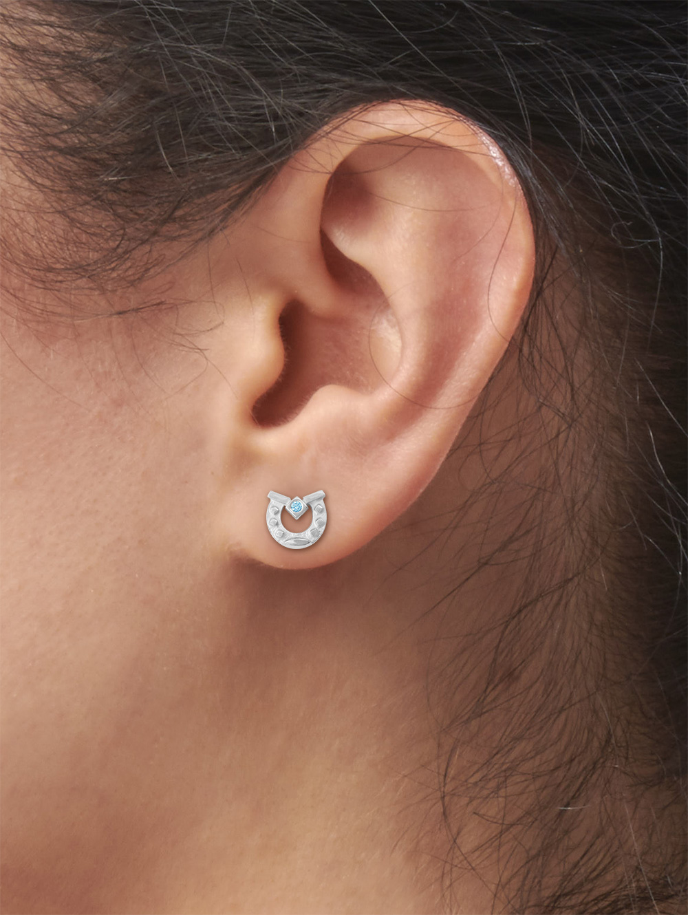 LESER Modelbilder-Ohr.Hufeisen-Silber-Brillant skyblue-117747