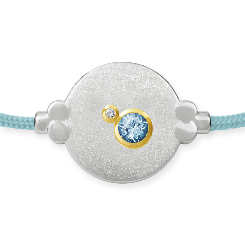 LESER Armband- 925 Silber Aquamarin