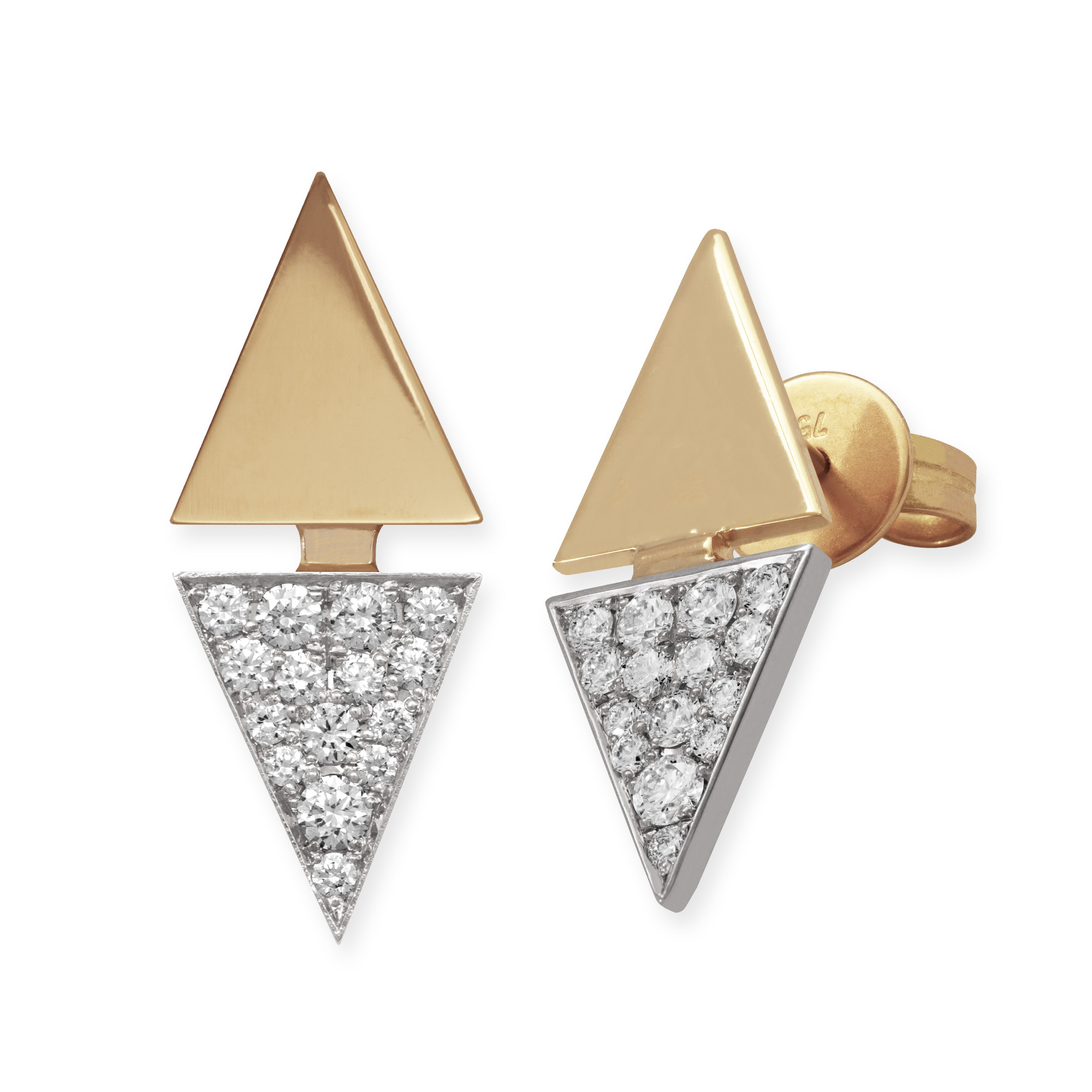 LESER Ohrstecker-Dreiecke-750REG-750WG-Brillanten-122009 LESER Ohrstecker-Dreiecke-750REG-750WG-Brillanten-122009