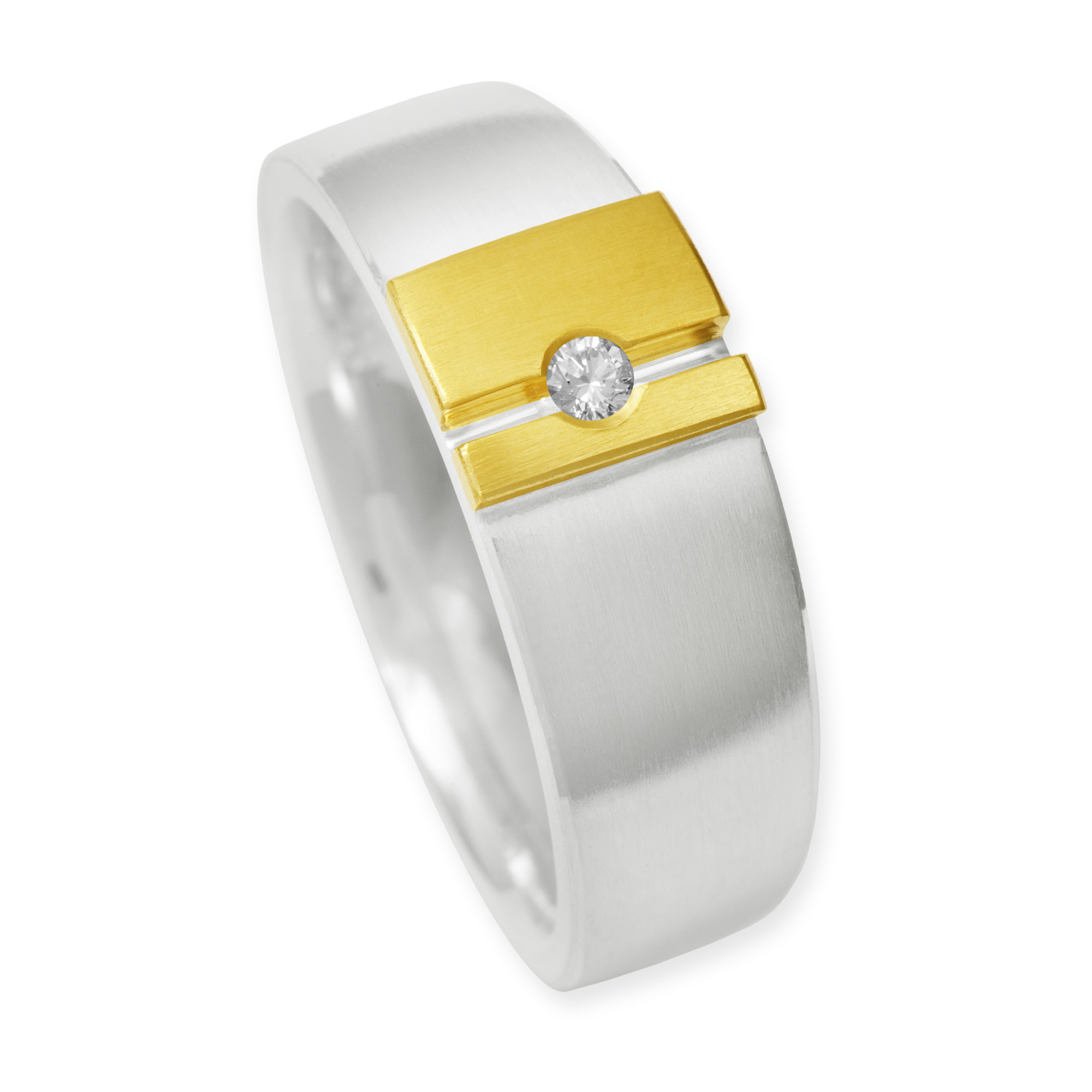 LESER Ring- 925 Silber 750 Gelbgold