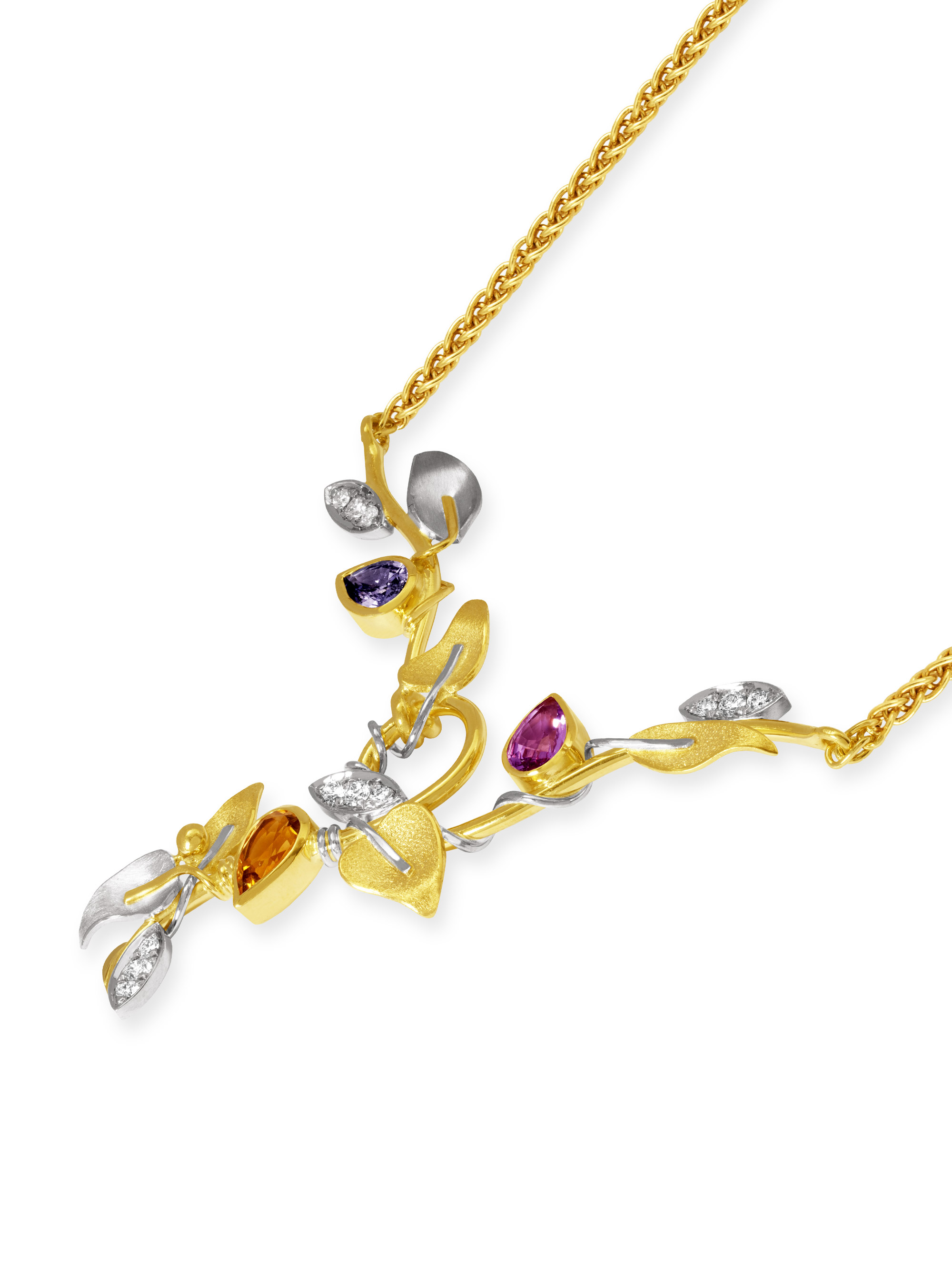 LESER Collier-Poesie-750Gelbgold-759Weissgold-Saphir-Citrin-122105 LESER Collier-Poesie-750Gelbgold-759Weissgold-Saphir-Citrin-122105