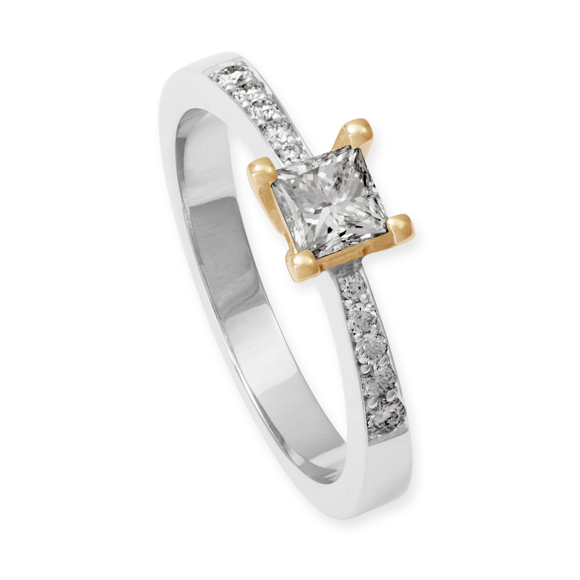 LESER Ring-Verlobungsring 750 Weissgold 750 Rosegold