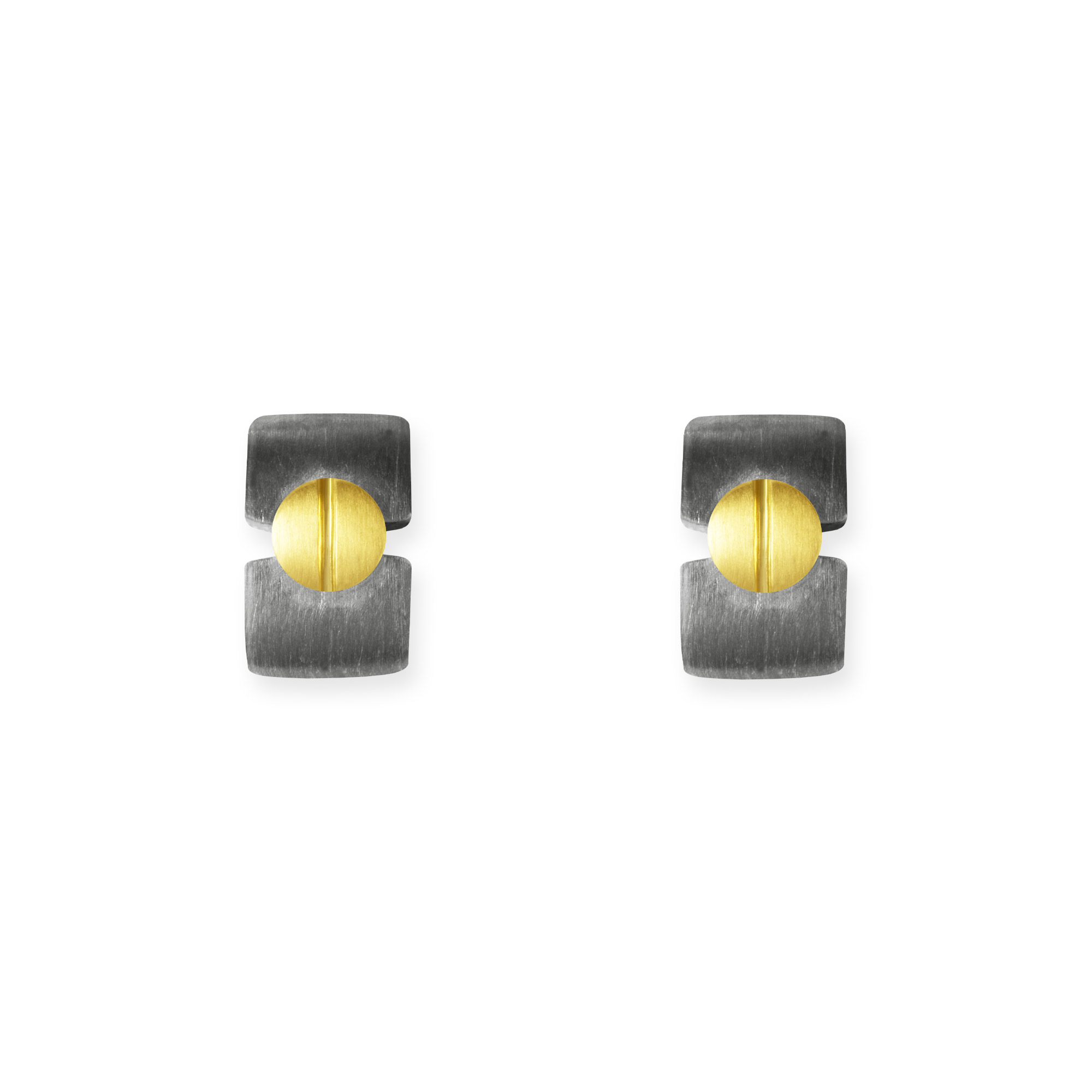 LESER Ohrstecker-Silberoxydiert-Gelbgold-122913