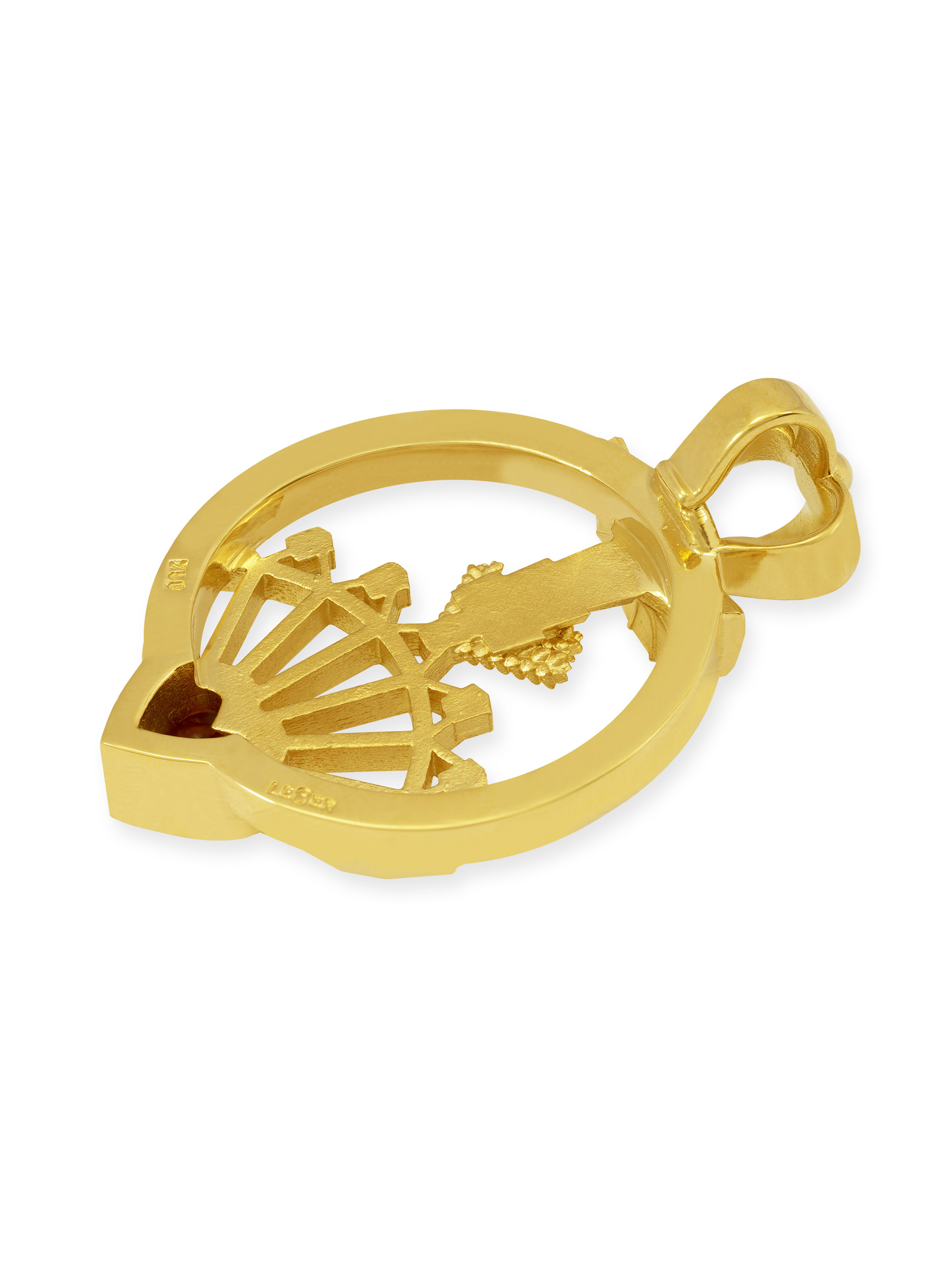 LESER Anhaenger- Stadtschmuck Straubing Volksfest Granat 750 Gelbgold
