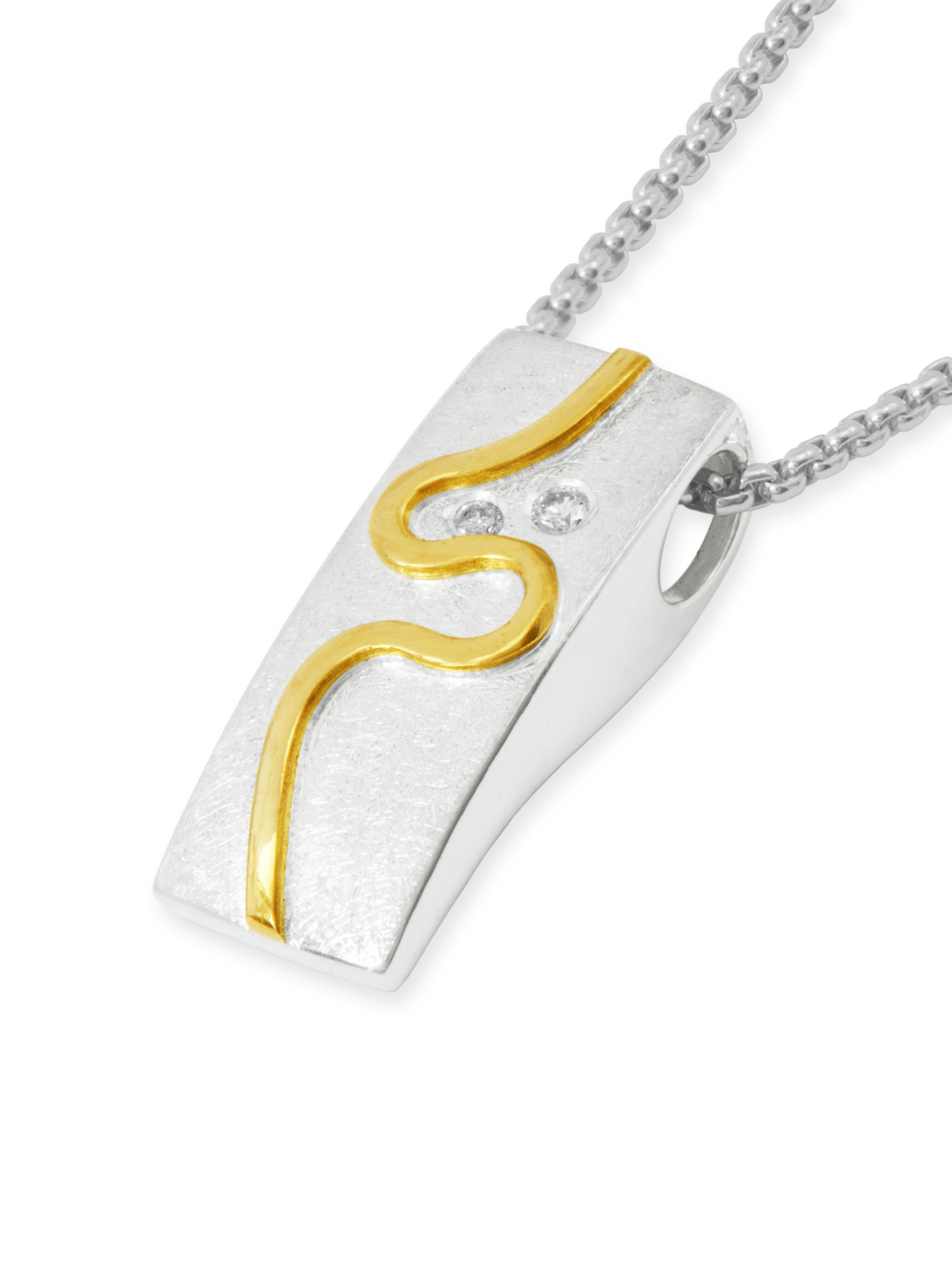 LESER Anhaenger- 925 Silber 750 Gelbgold