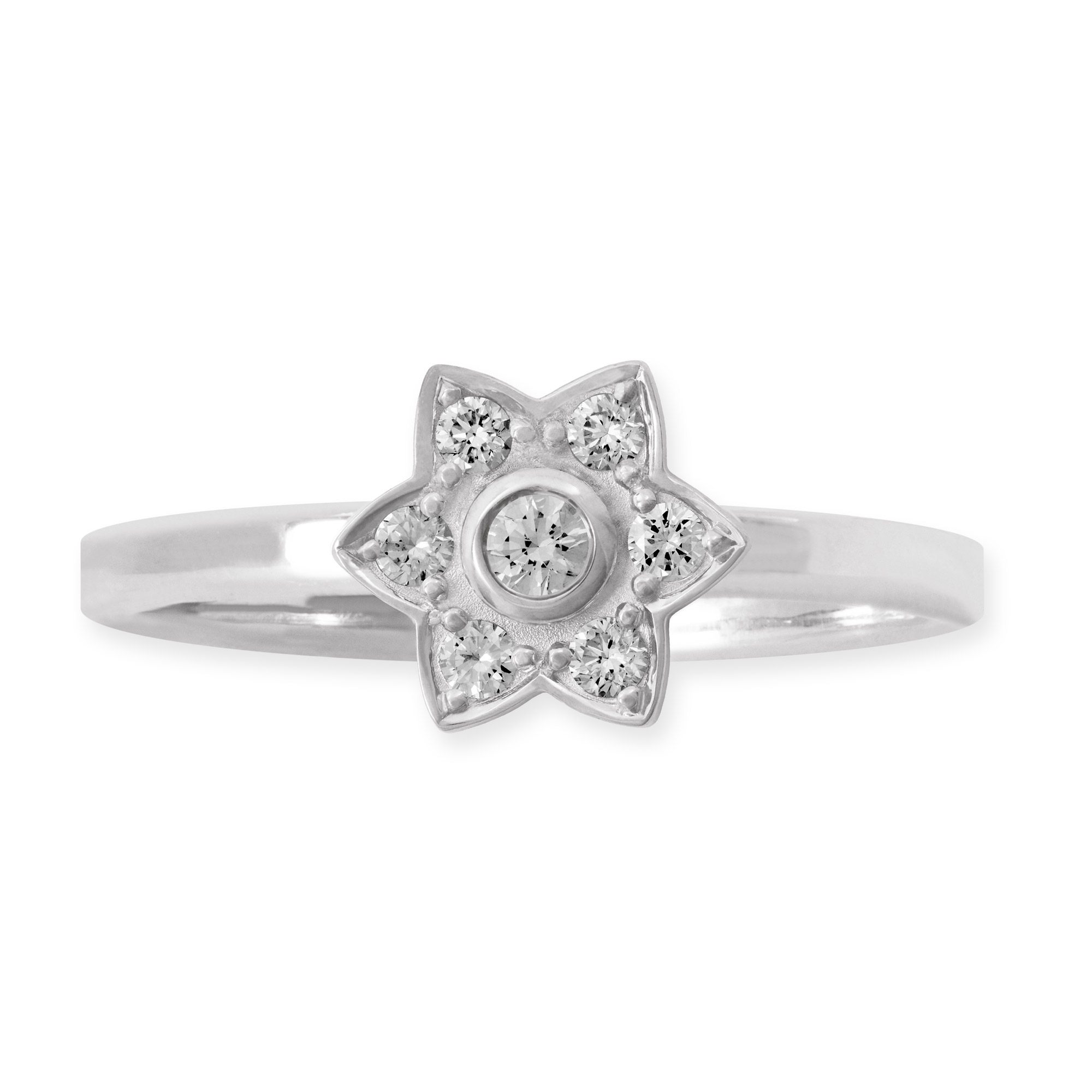 LESER Ring-Flowerstar-750Weißgold-Brillanten-122718