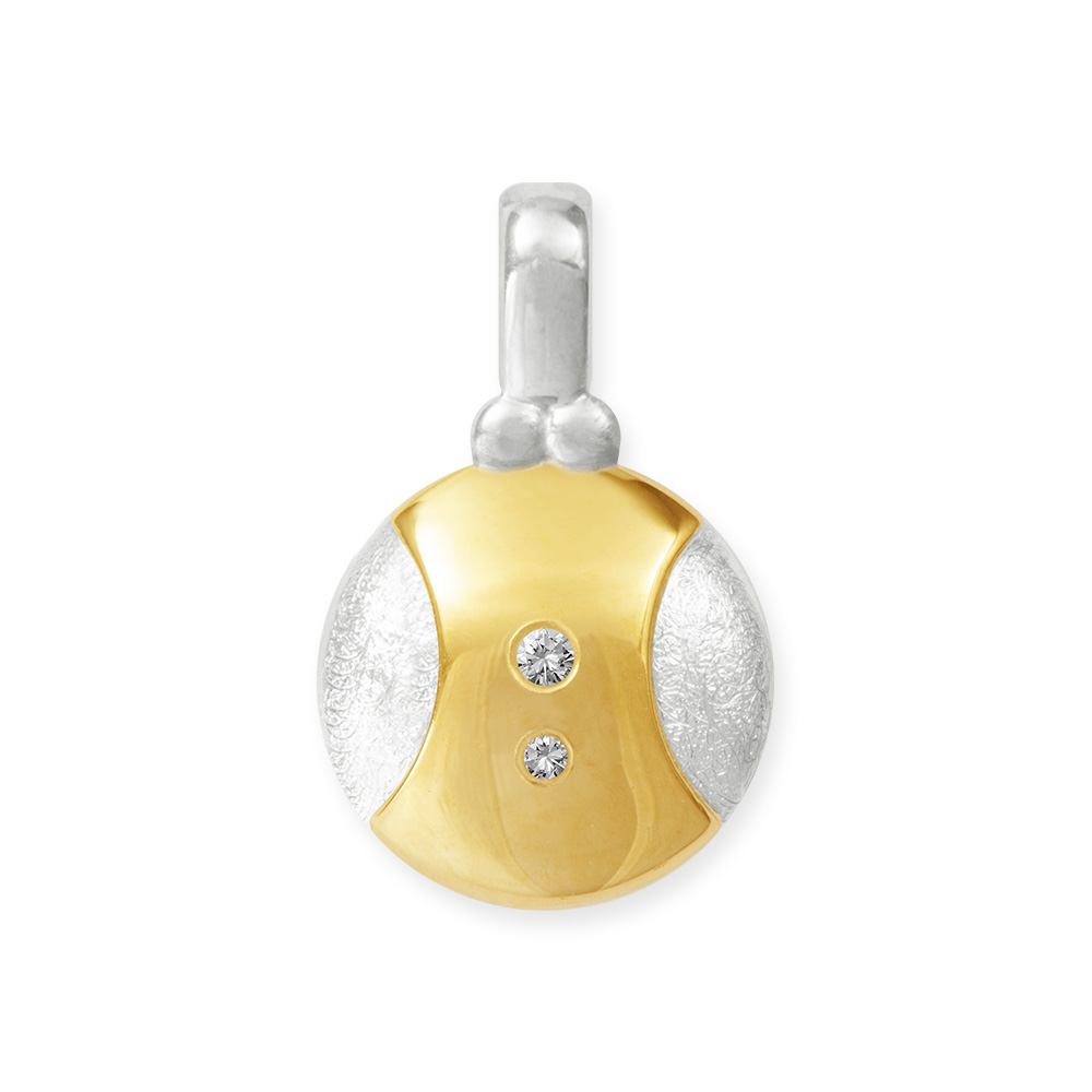LESER Anhaenger- 925 Silber 750 Gelbgold
