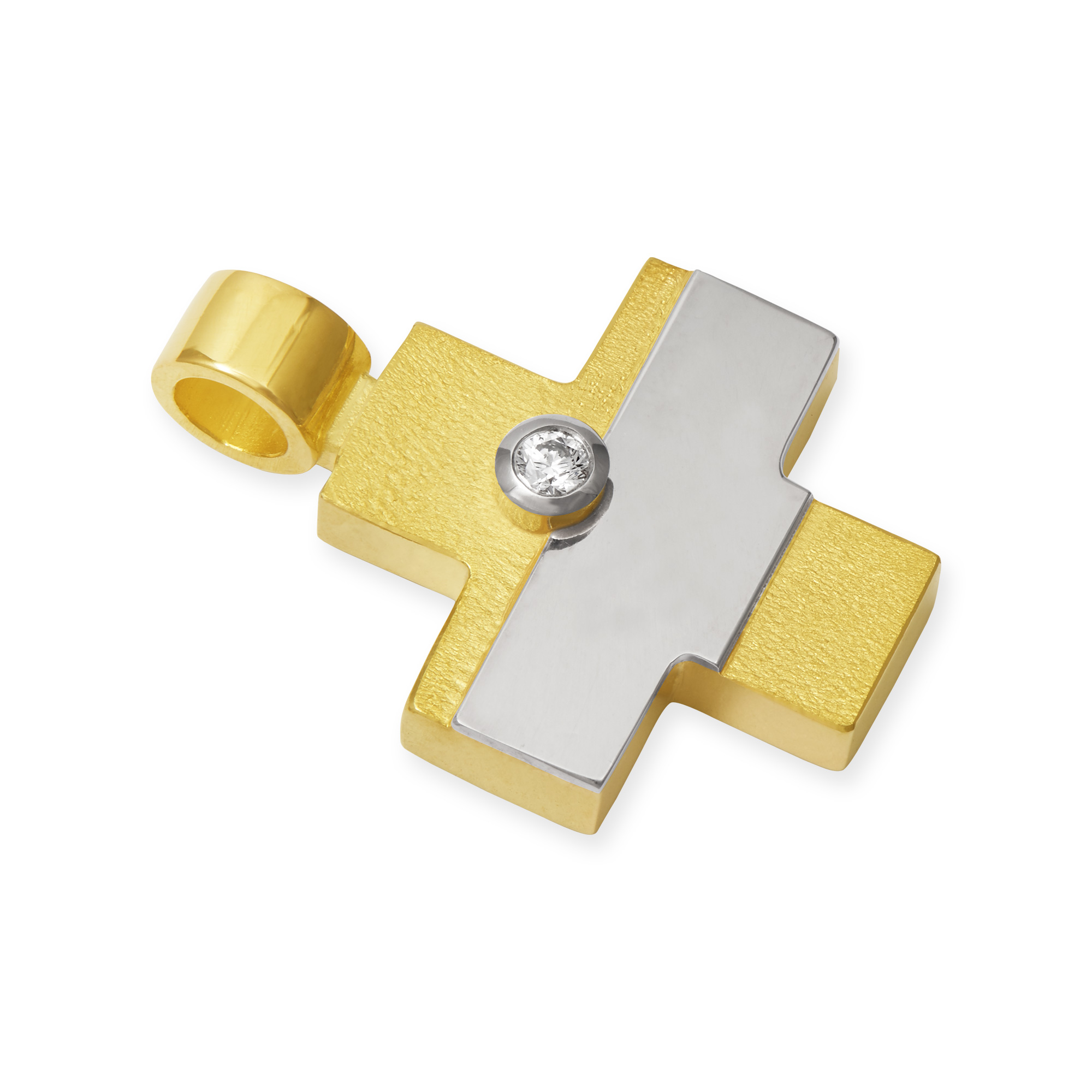 LESER Anhaenger- Kreuze  750 Gelbgold 750 Gelbgold 750 Weissgold Brillant_105900 LESER Anhaenger- Kreuze  750 Gelbgold 750 Gelbgold 750 Weissgold Brillant