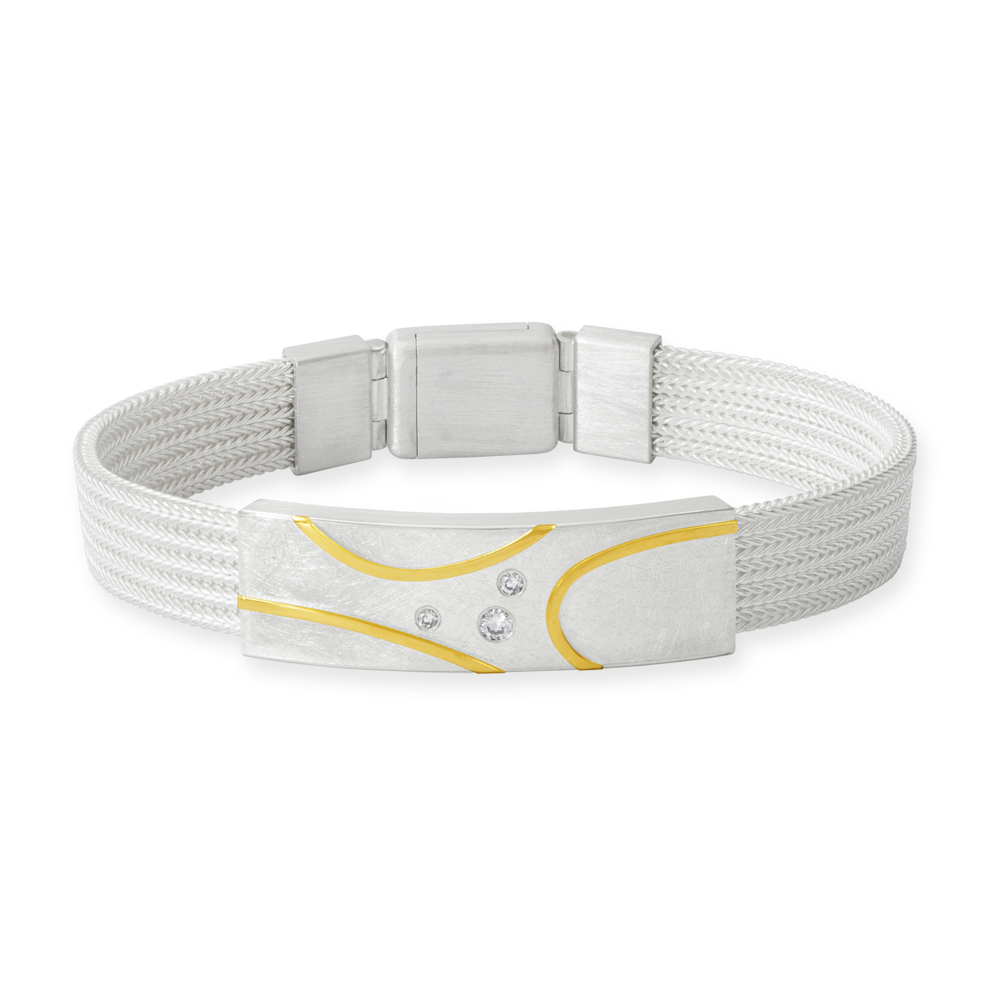 LESER Armband- 925 Silber 900 Gelbgold LESER Armband- 925 Silber 900 Gelbgold