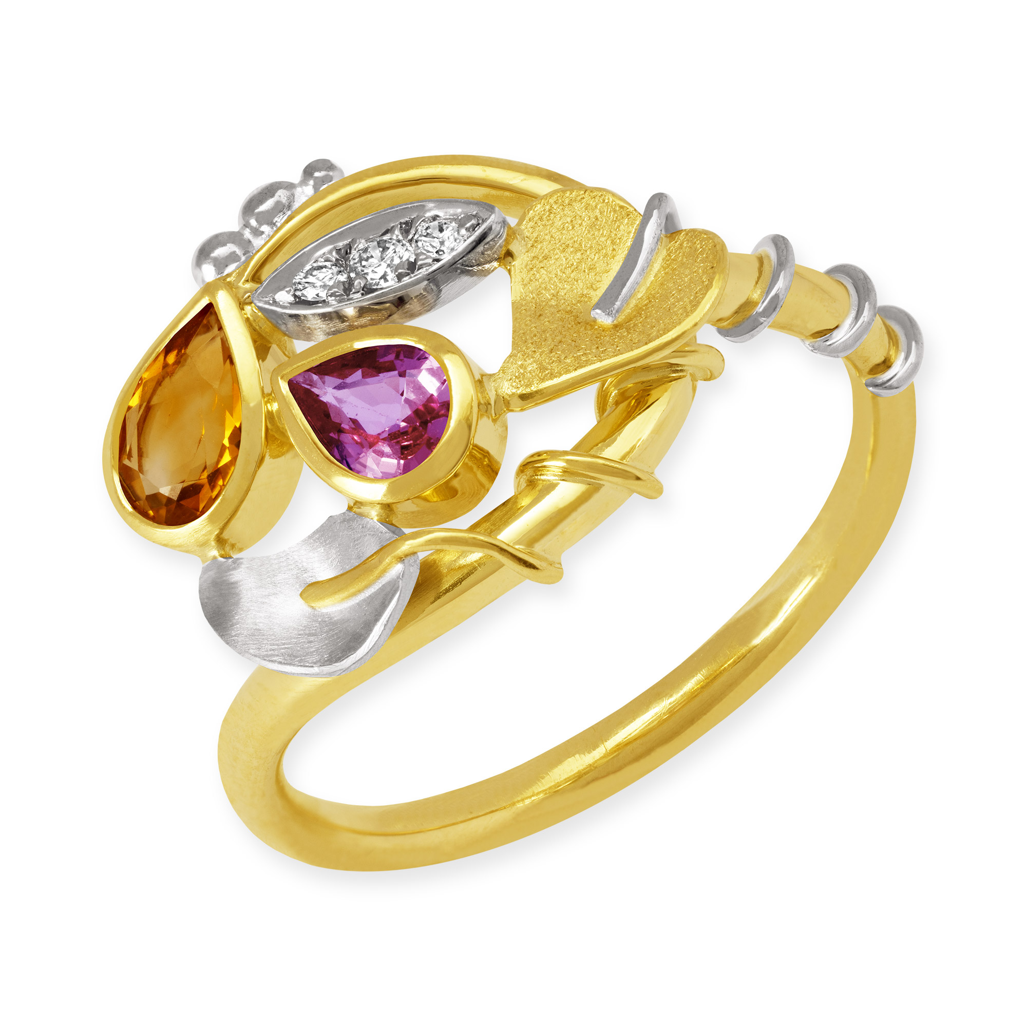 LESER Ring-Poesie-750Gelbgold-759Weissgold-Saphir-Citrin-122148 LESER Ring-Poesie-750Gelbgold-759Weissgold-Saphir-Citrin-122148