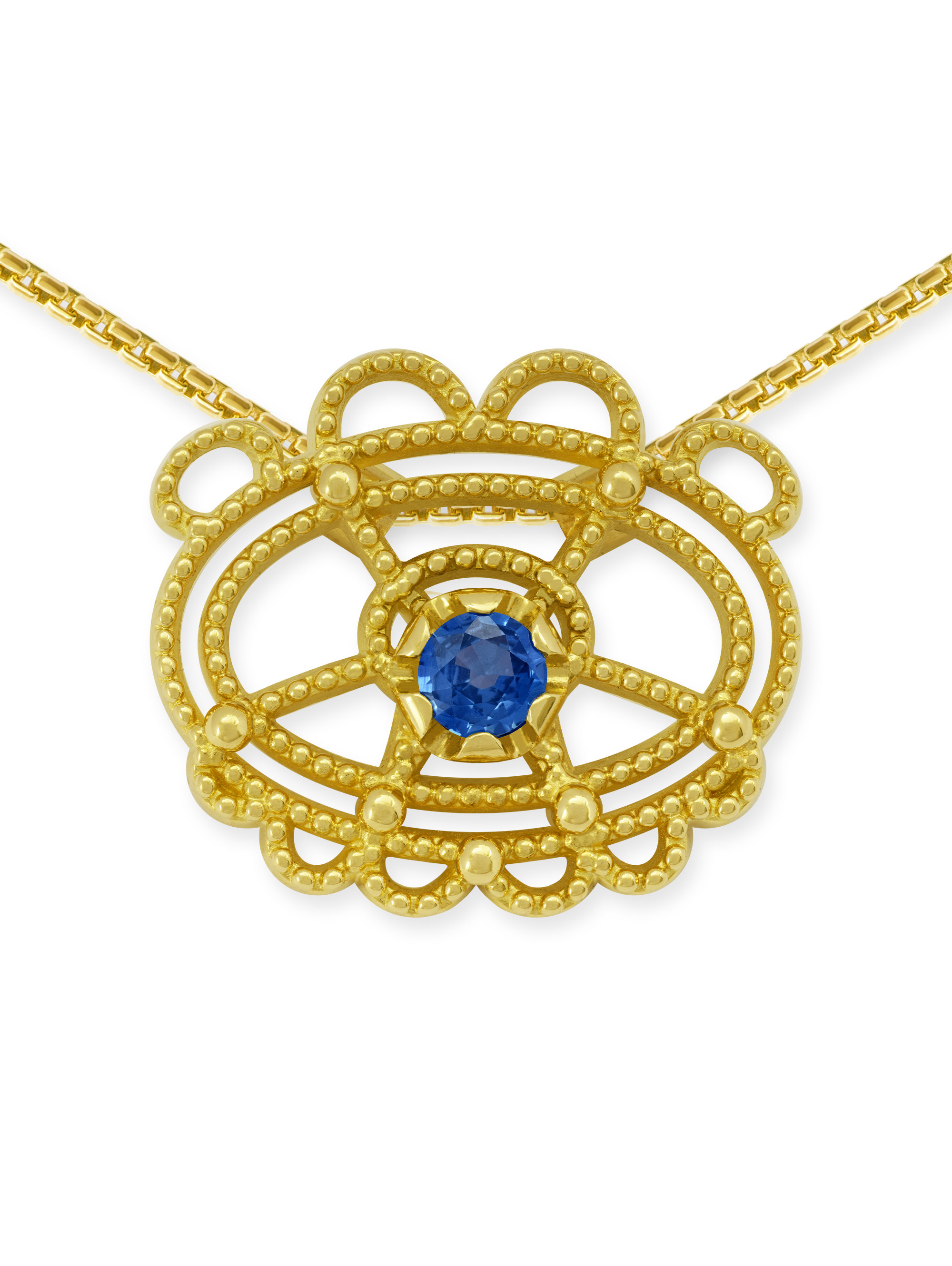 LESER Dirndlschmuck-Anhänger-750GG--Saphir