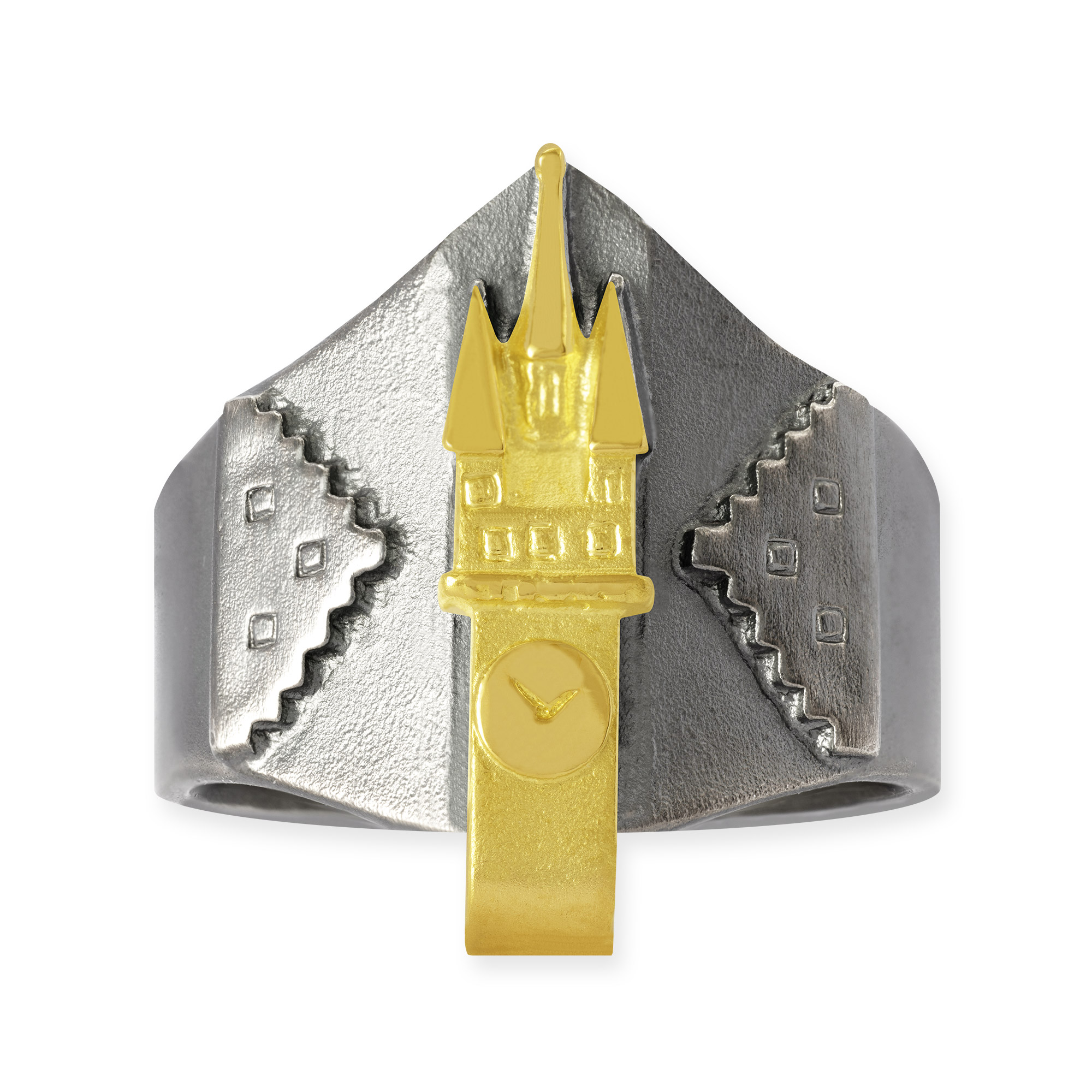 LESER Ring- Stadtturm Gelbgold Silber