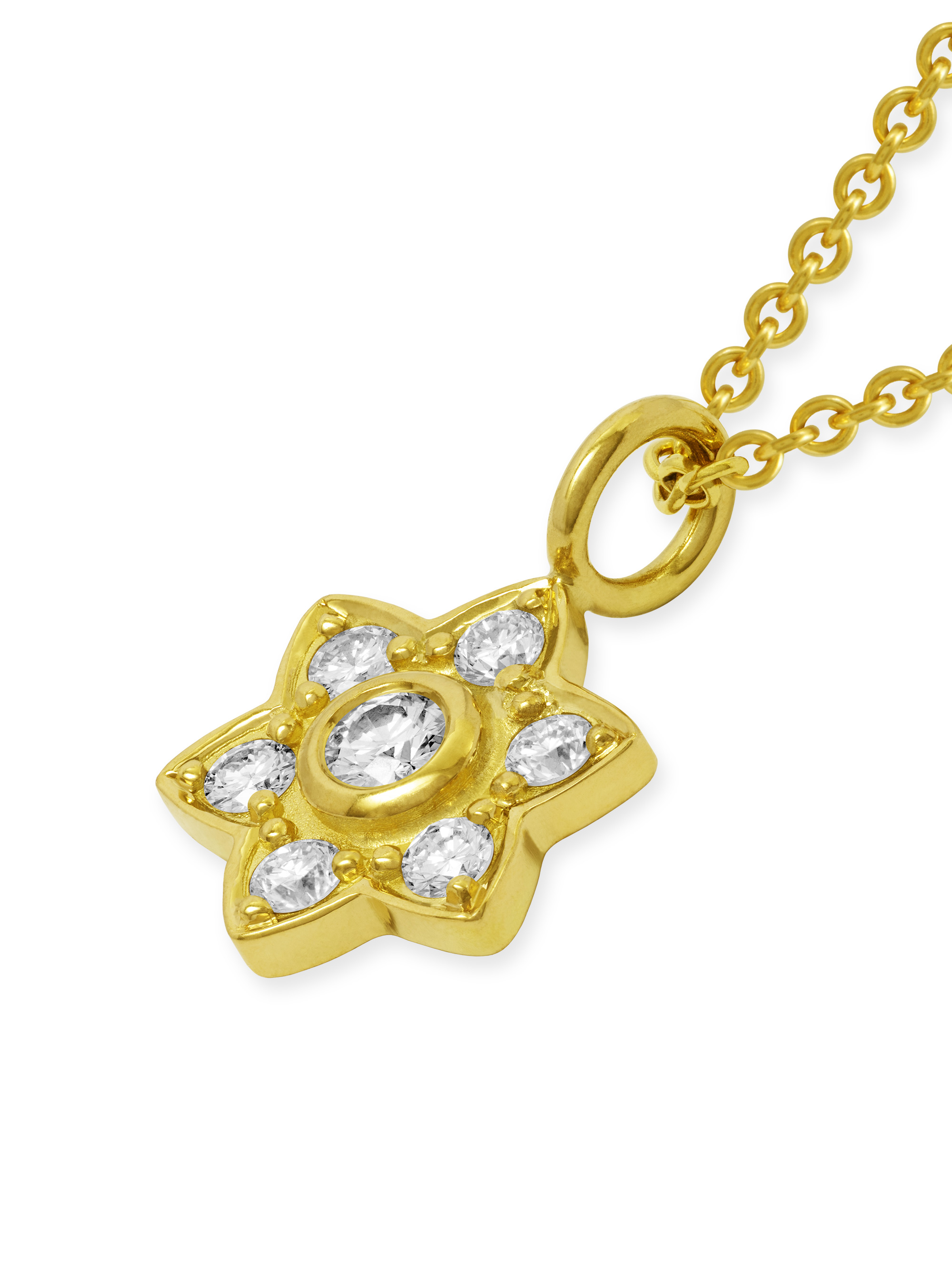 LESER Anhänger-Flowerstar-Gelbgold-Brillanten-122717