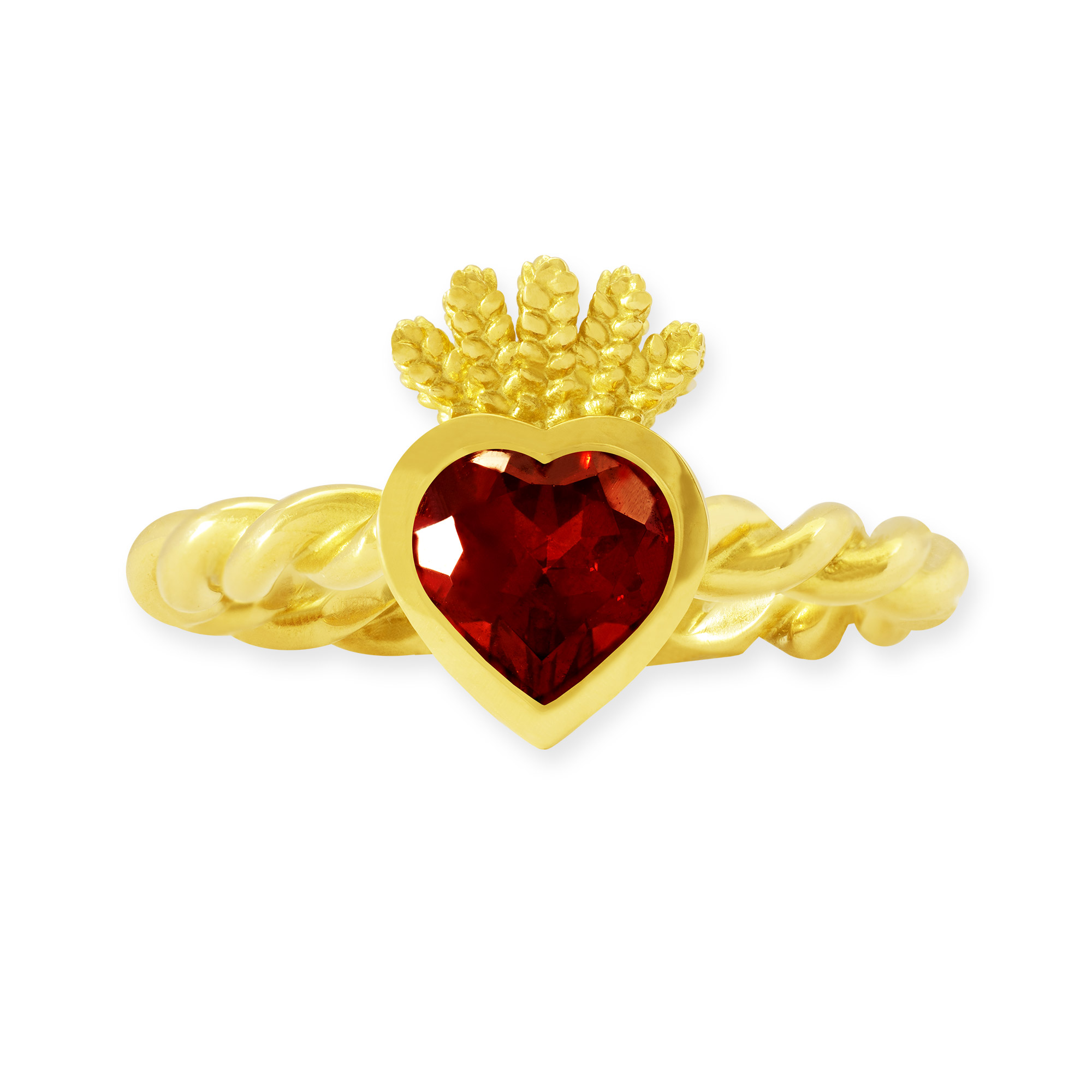 LESER Ring- Stadtschmuck Granat 750 Gelbgold