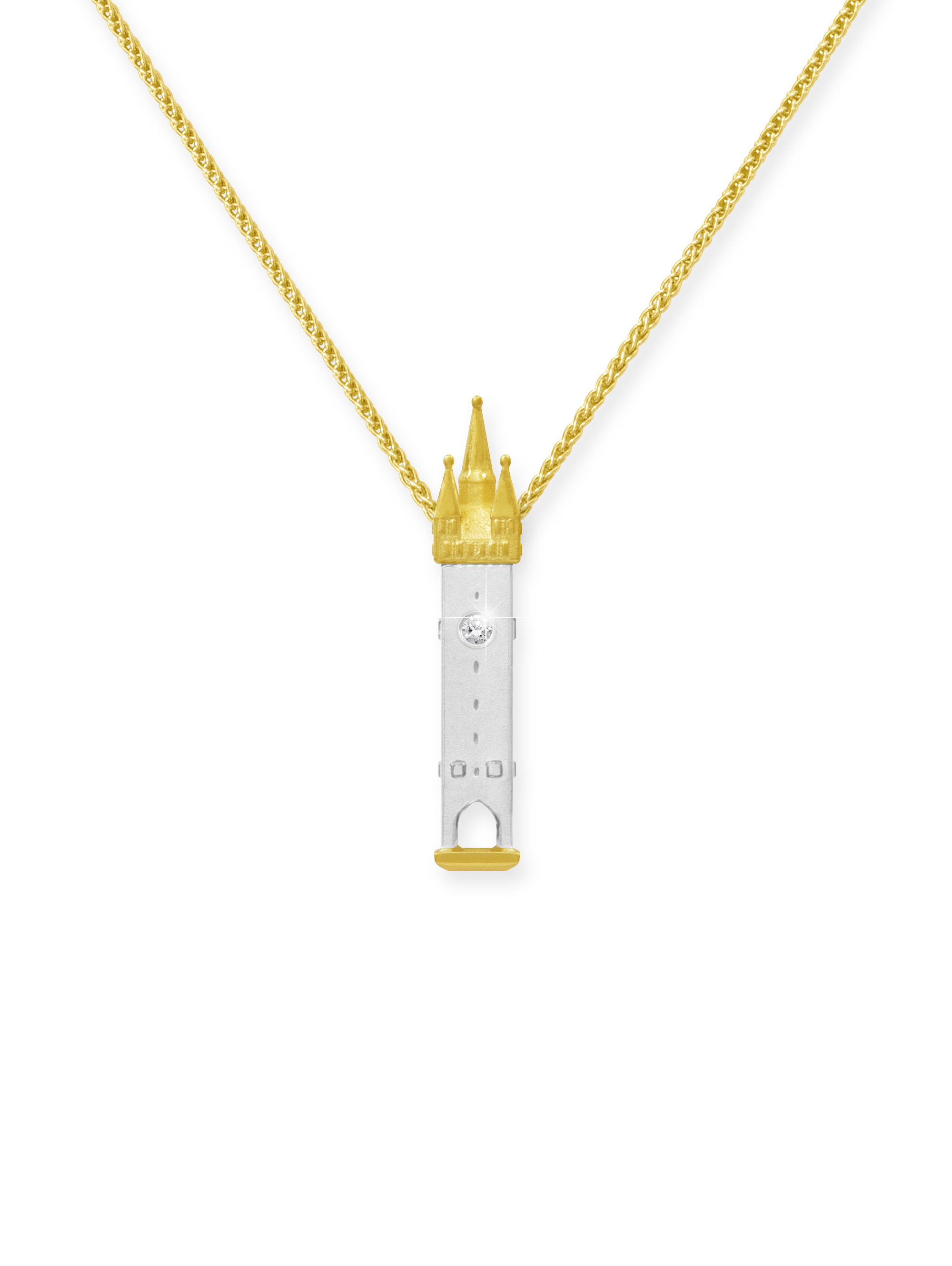 LESER Anhaenger- Stadtturm Gelbgold Silber LESER Anhaenger- Stadtturm Gelbgold Silber