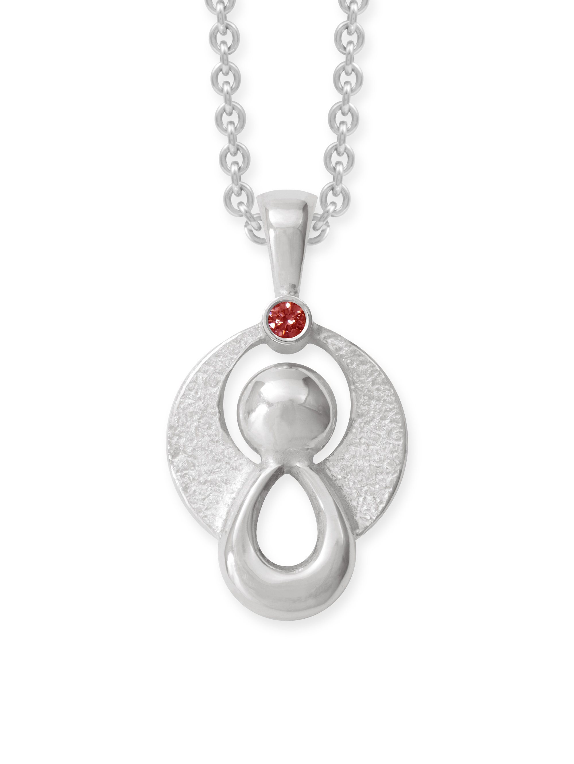 LESER Anhaenger- Engel 750 Weissgold Brillant-Rot-111751