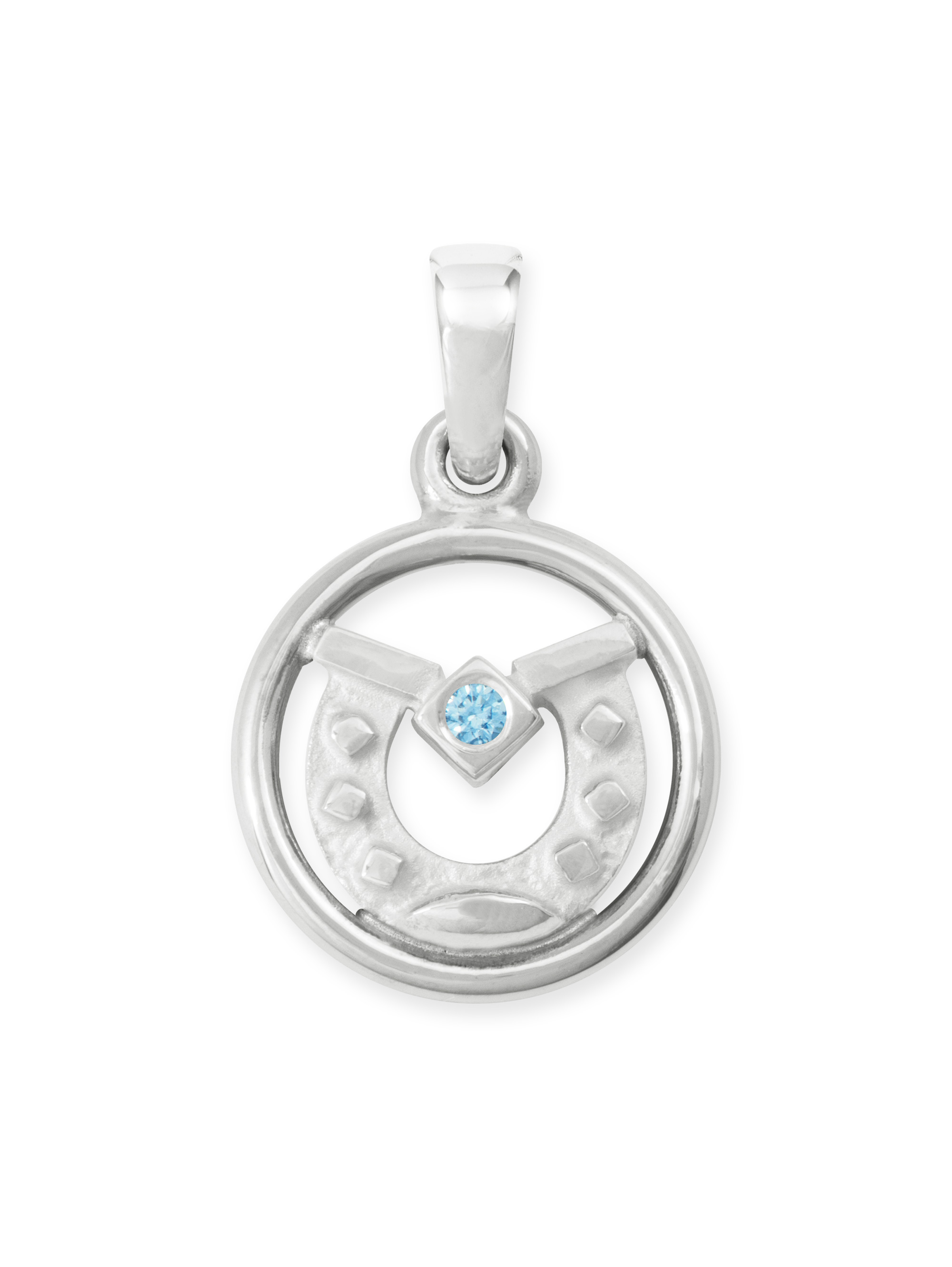 LESER Anhaenger- Hufeisen 925 Silber blaue Brillanten LESER Anhaenger- Hufeisen 925 Silber blaue Brillanten
