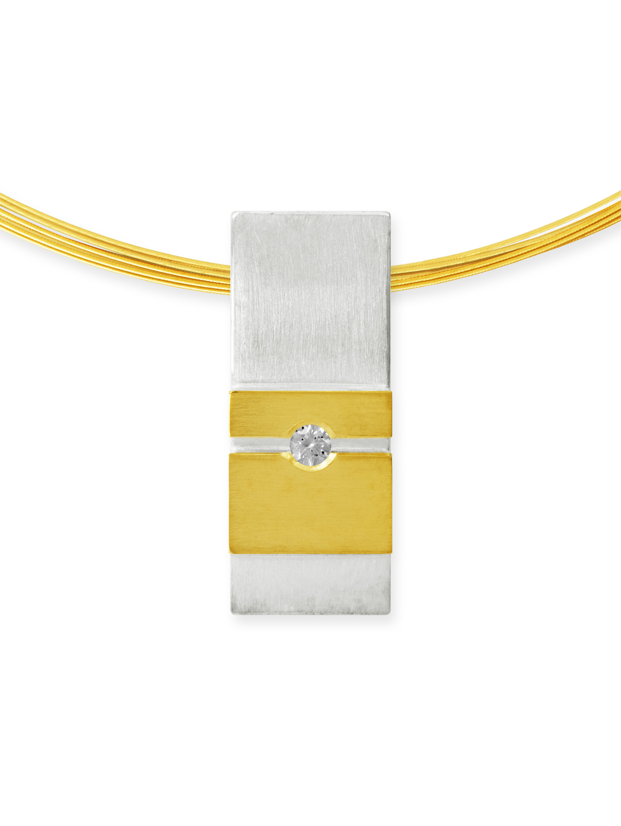 LESER Anhaenger-925 Silber 750 Gelbgold
