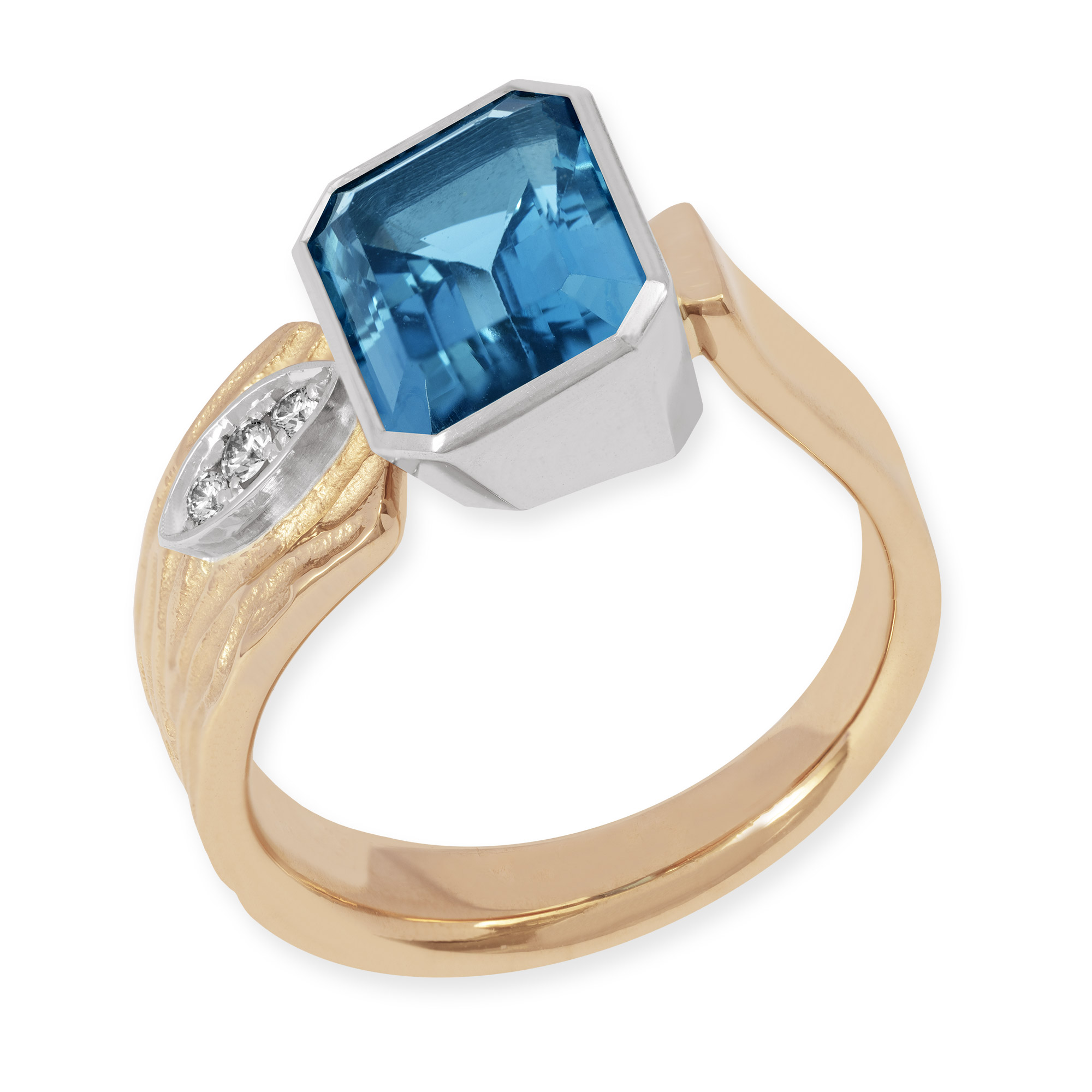 Roségold Ring "Albero" mit Topas und Brillanten