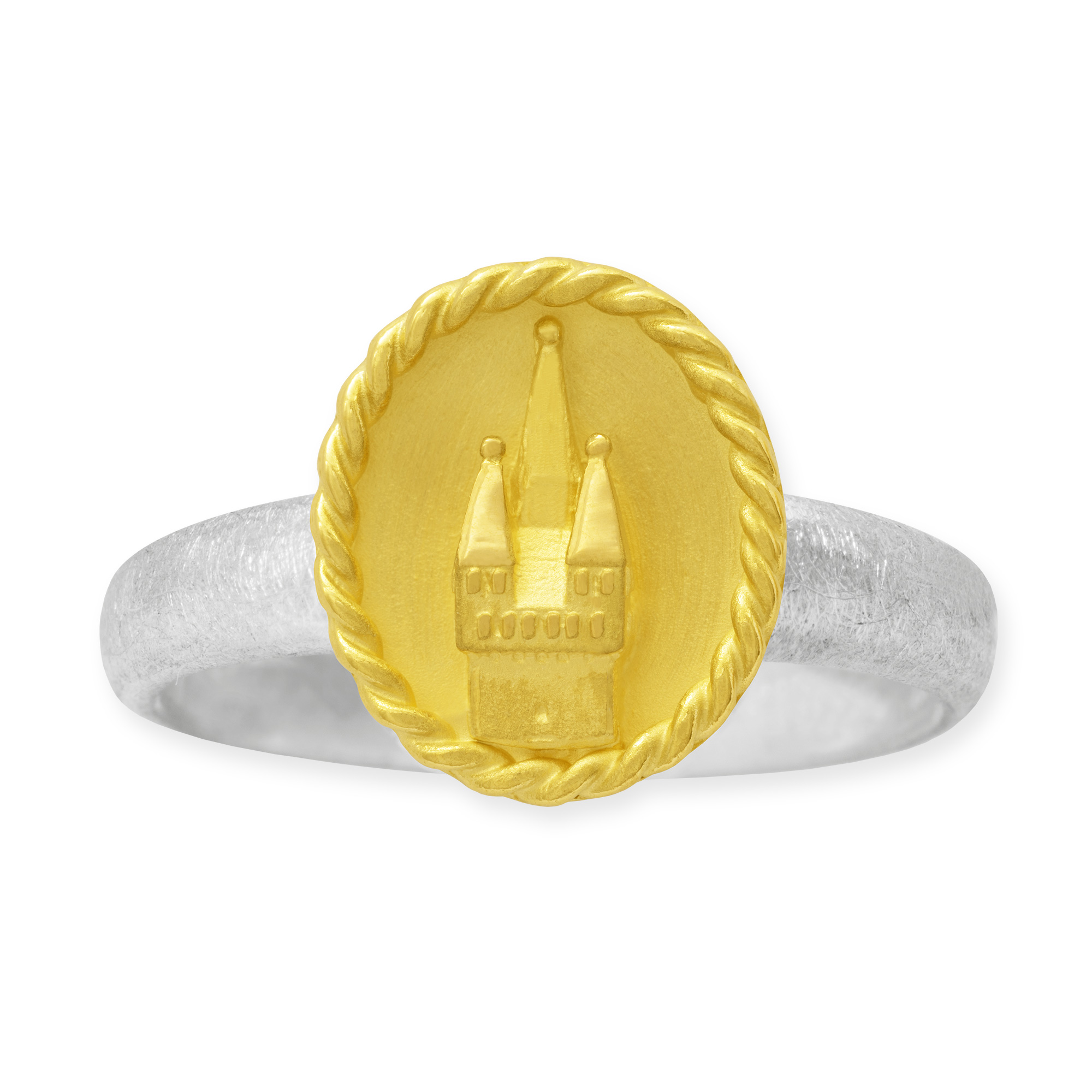 LESER Ring-Stadtturm-Oval-925Silber-750GG LESER Ring-Stadtturm-Oval-925Silber-750GG