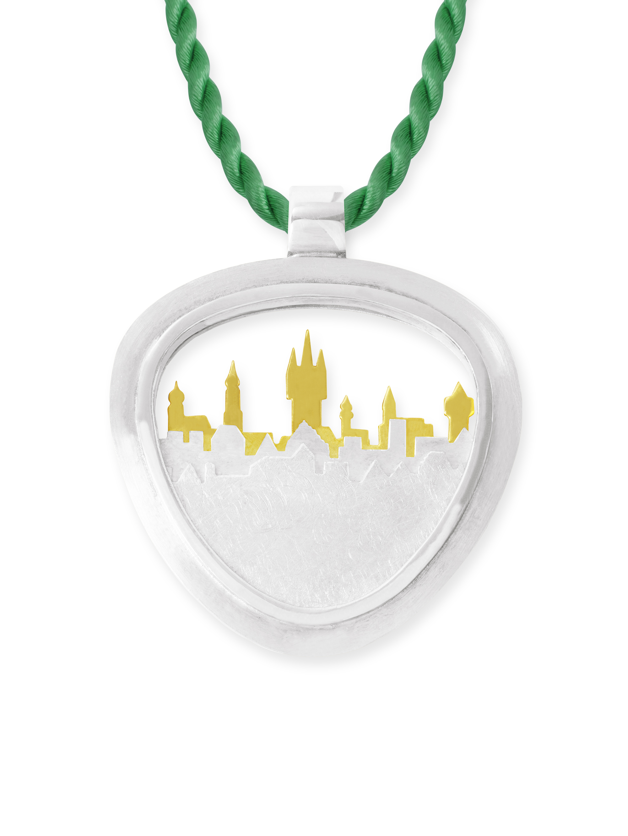 LESER Anhaenger- Stadtsilhouette Gelbgold Silber