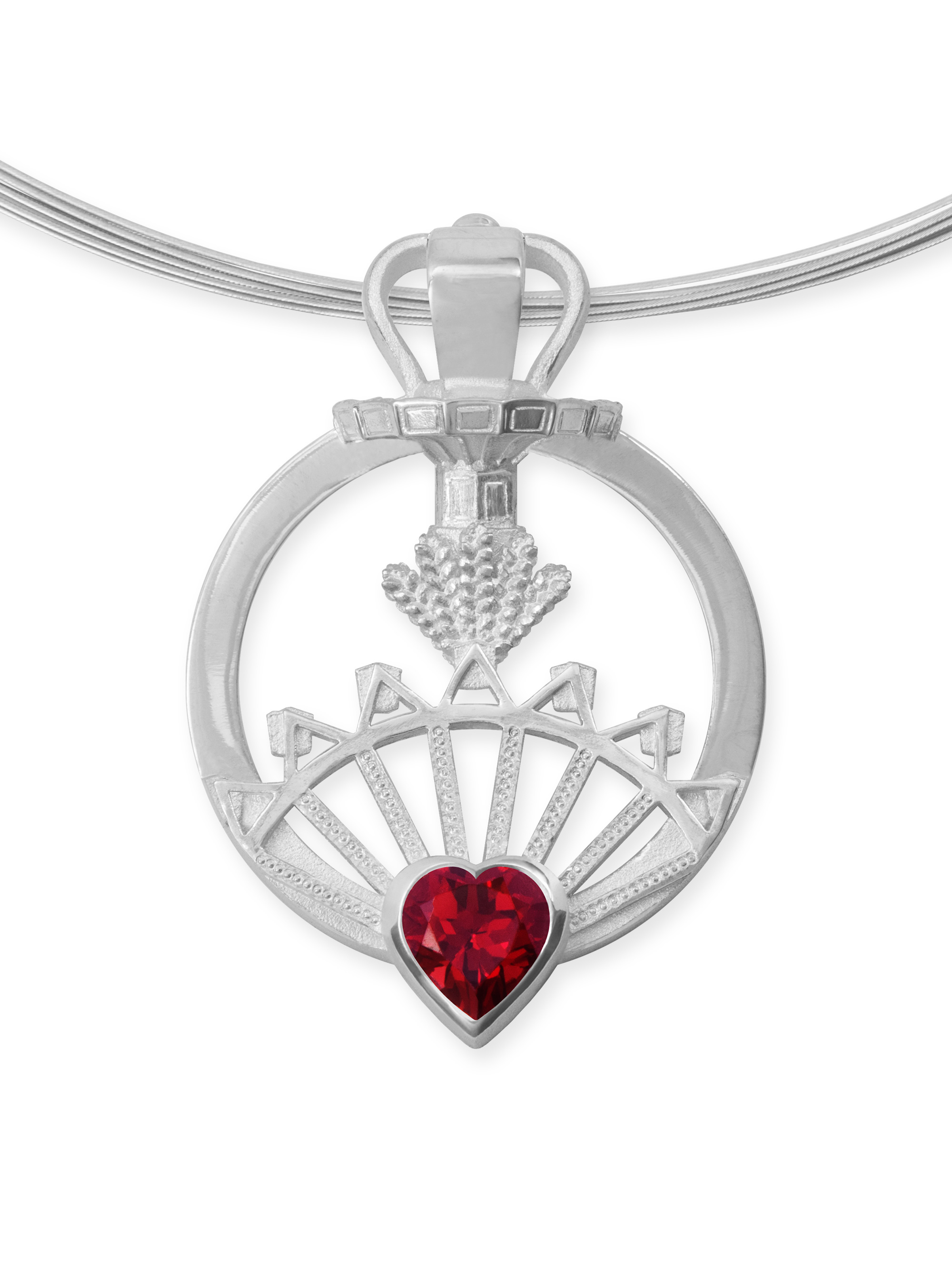 LESER Anhaenger- Stadtschmuck Straubing Volksfest Granat 750 Weissgold LESER Anhaenger- Stadtschmuck Straubing Volksfest Granat 750 Weissgold