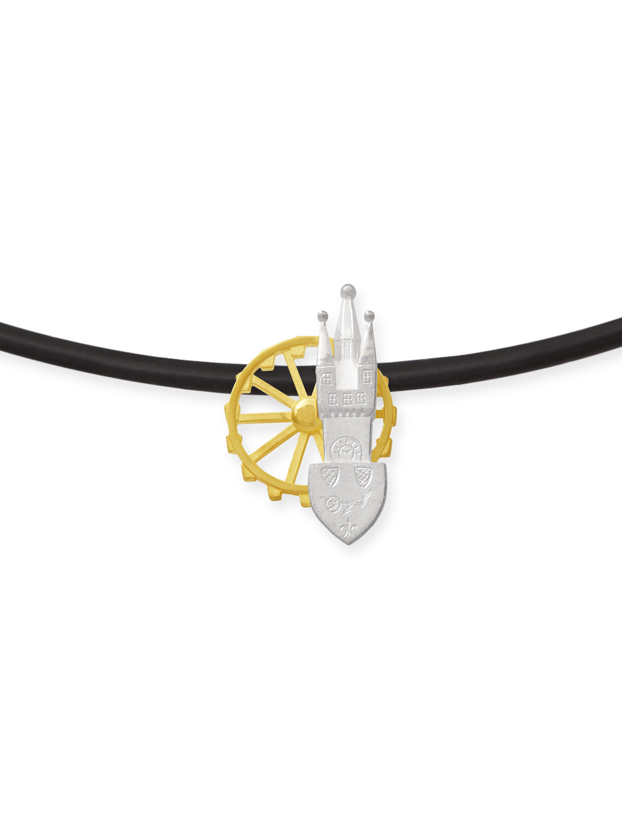 LESER Anhaenger- Stadtschmuck Riesenrad Straubing Gelbgold Silber