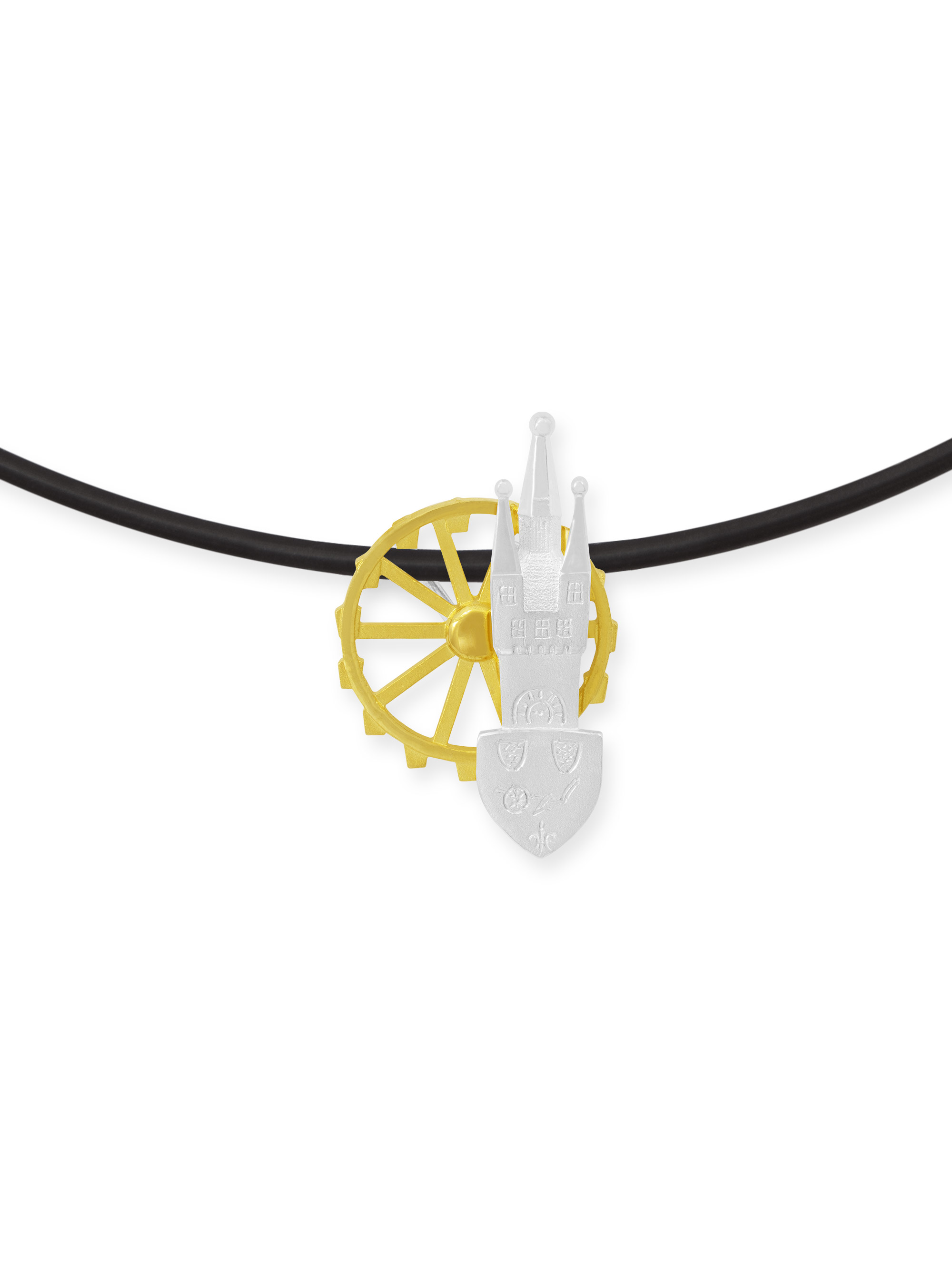 LESER Anhaenger- Stadtschmuck Riesenrad Straubing Gelbgold Silber