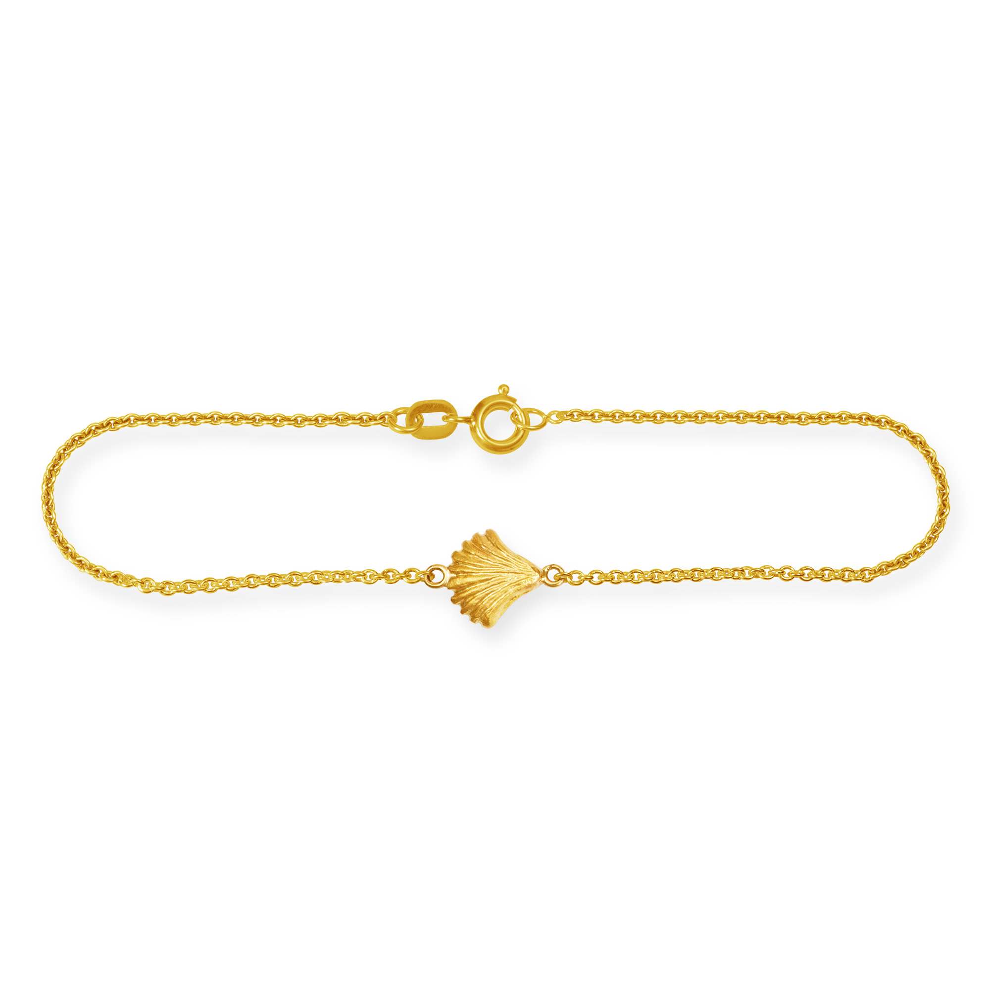 LESER Sonne Mond Strand-Muschel-Armband-750 Gelbgold