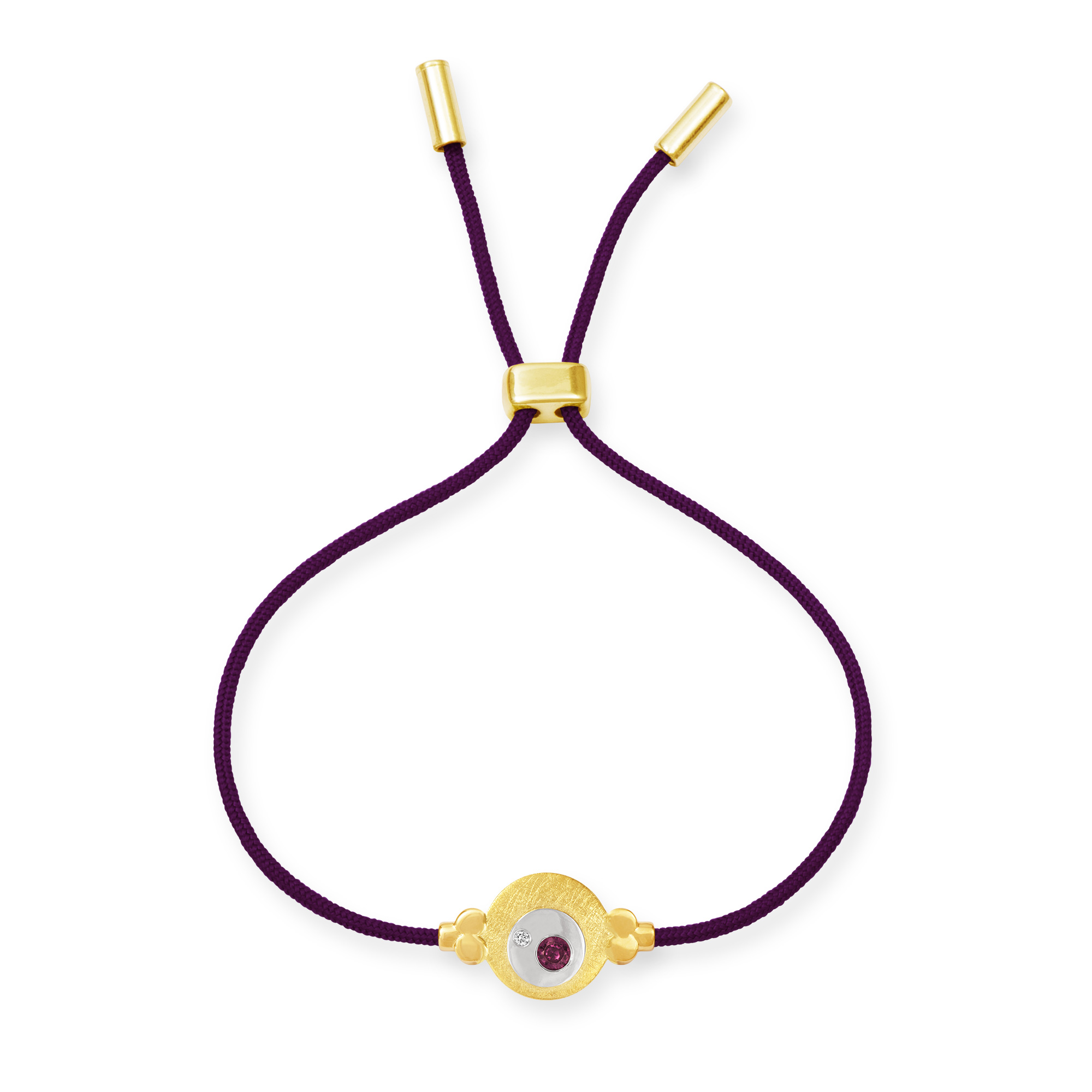 LESER-Seidenband_Rund-klein_113883_Amethyst LESER Armband- 585 Gelbgold 925 Silber Rubin