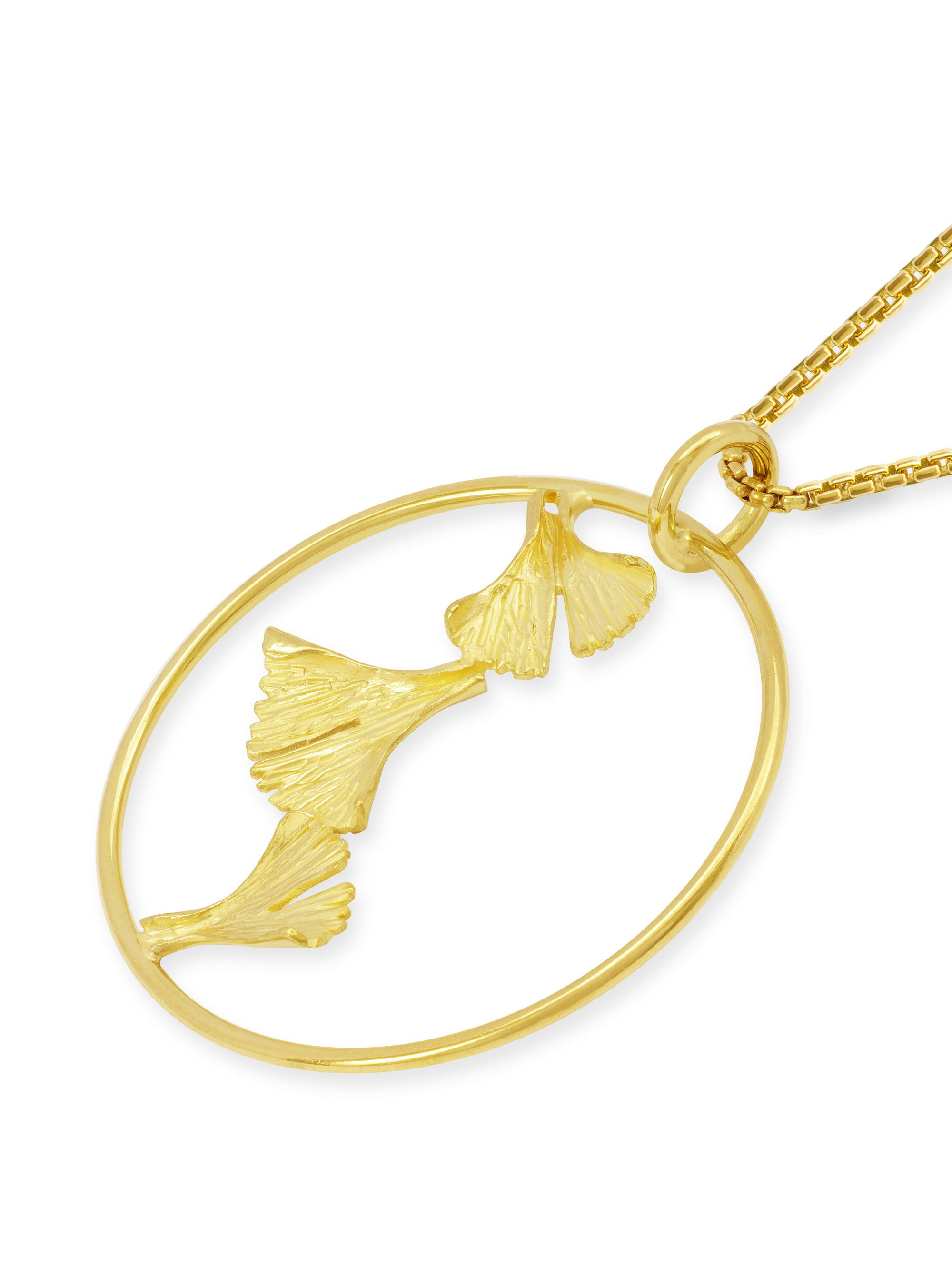 LESER-Anhänger-Ginkgo-Kreis-groß-750GG LESER-Anhänger-Ginkgo-Kreis-groß-750GG