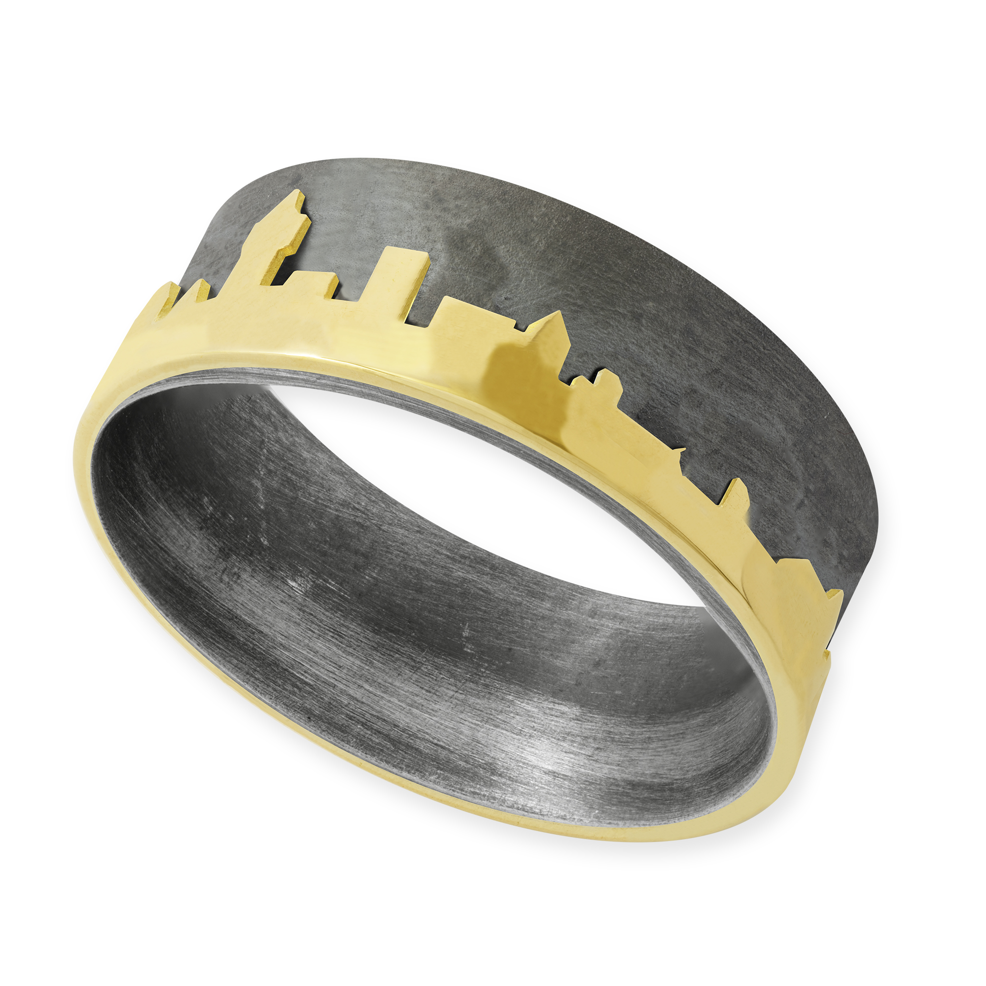 LESER Ring- Stadtsilhouette Silber Gelbgold