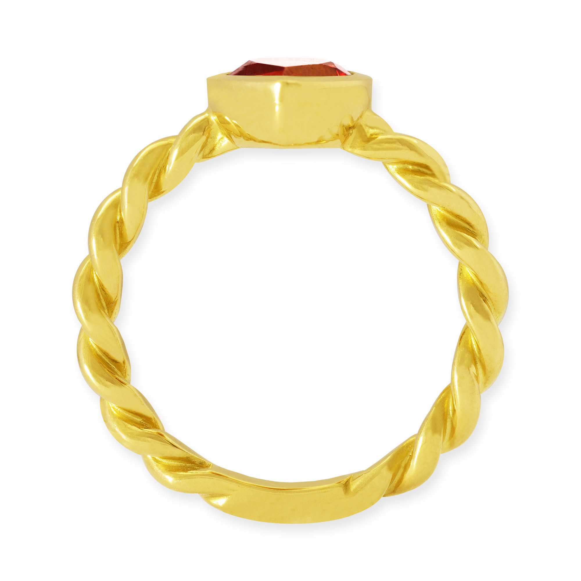 LESER Ring- Stadtschmuck Granat 750 Gelbgold
