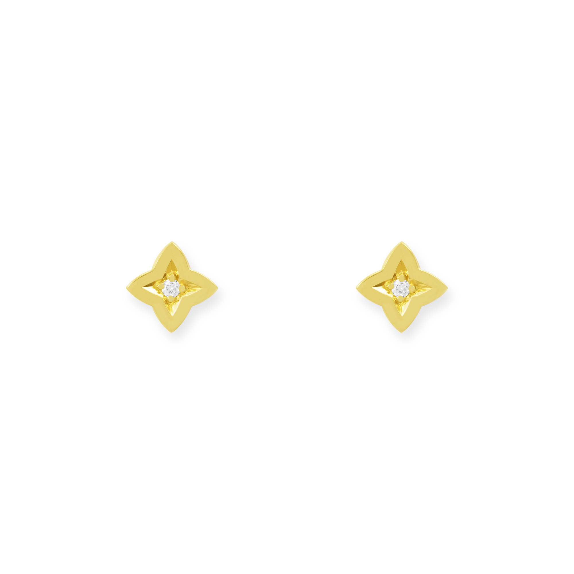 Stern-Ohrstecker aus Gelbgold mit Brillanten von Kollektion JungerLuxus