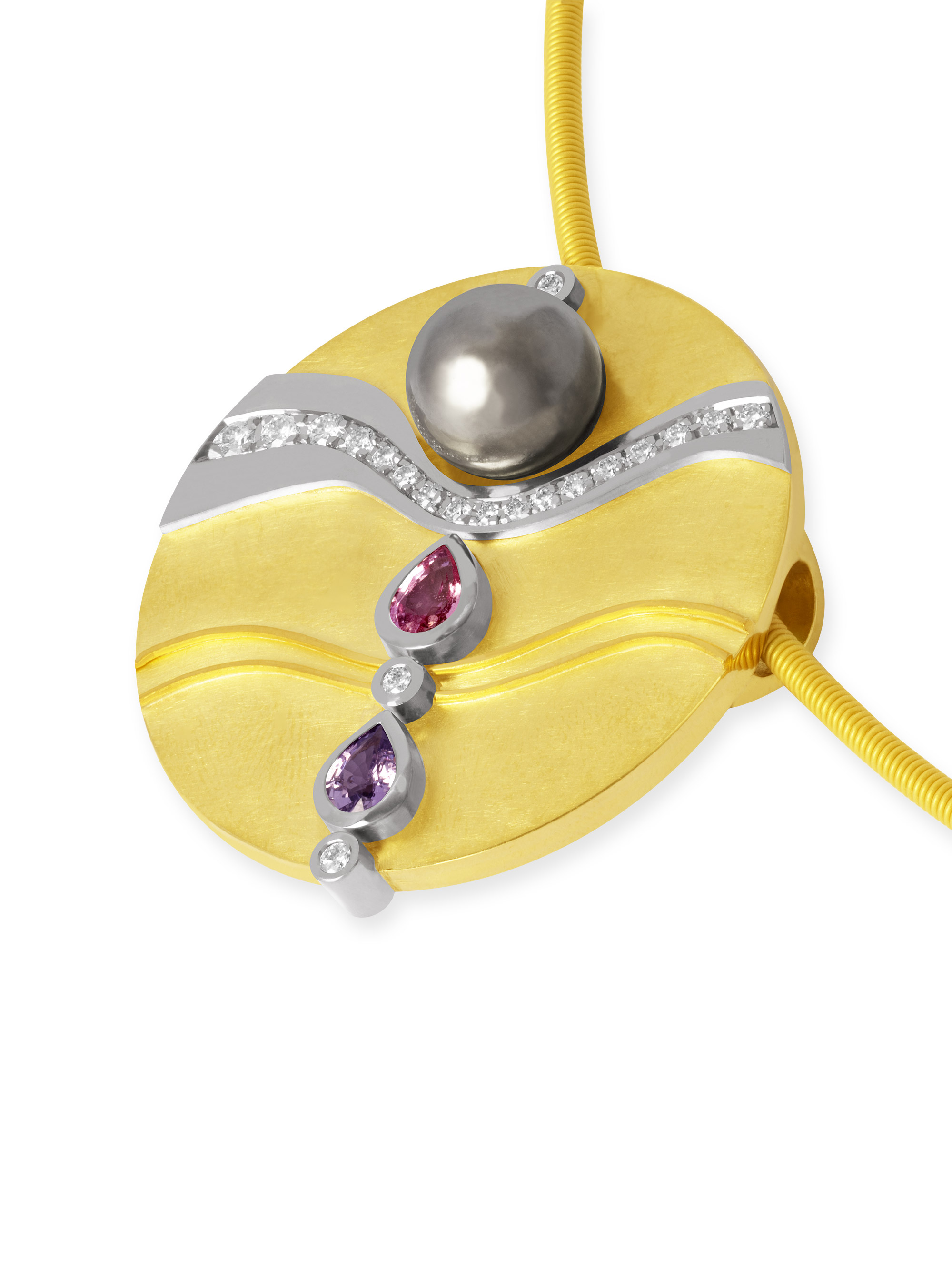 LESER Anhänger-750 Gelbgold-Saphir-Tahitiperle-123483