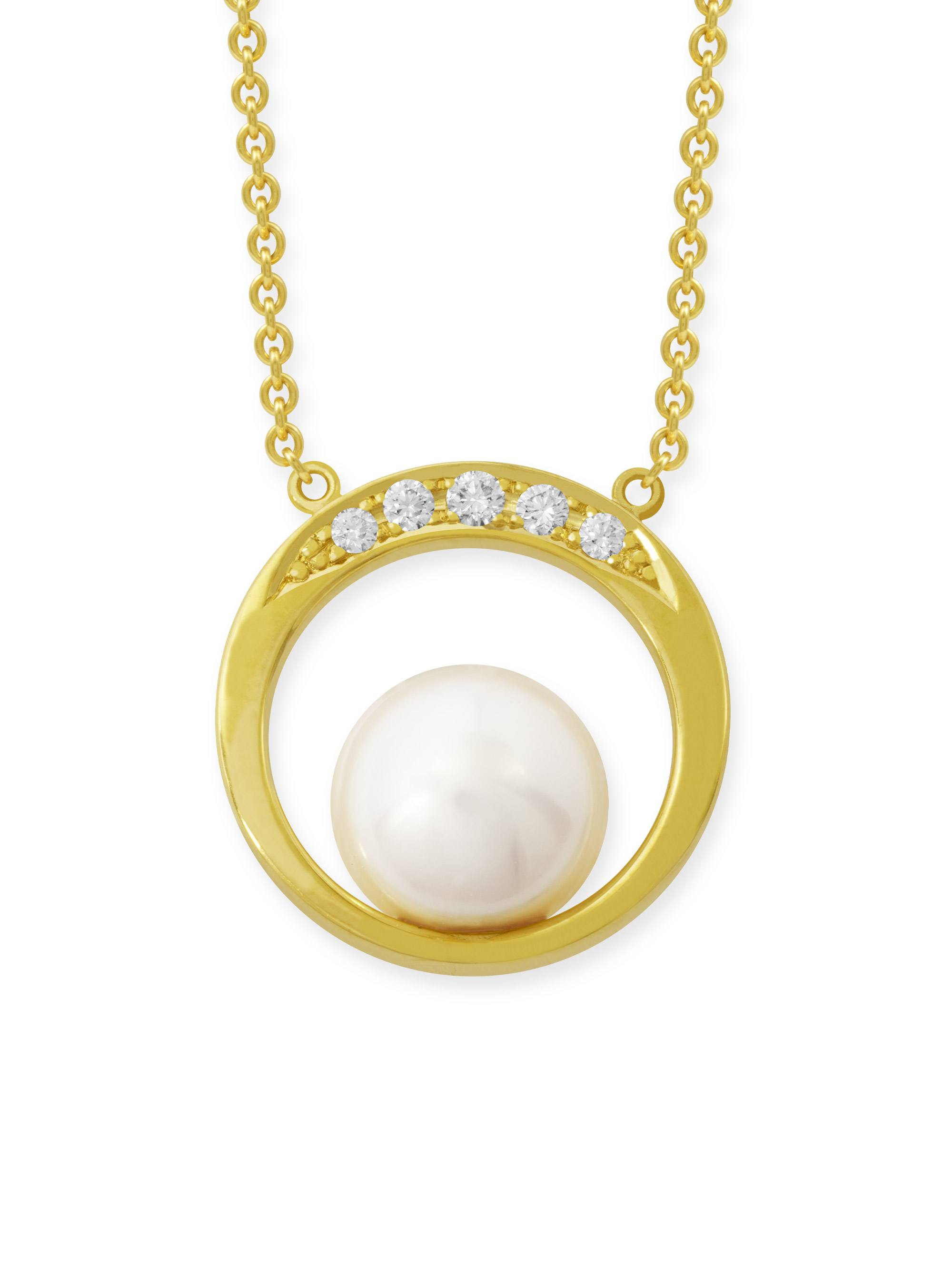 LESER Collier-Gelbgold, Süßwasserperle, Brillanten
