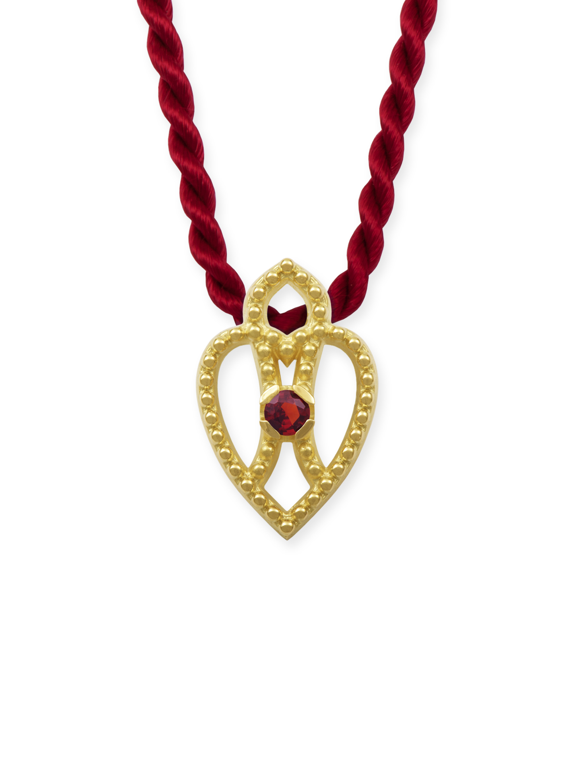 LESER Dirndlschmuck-Anhaenger-Herz-Granat-750GG LESER Dirndlschmuck-Anhaenger-Herz-Granat-750GG