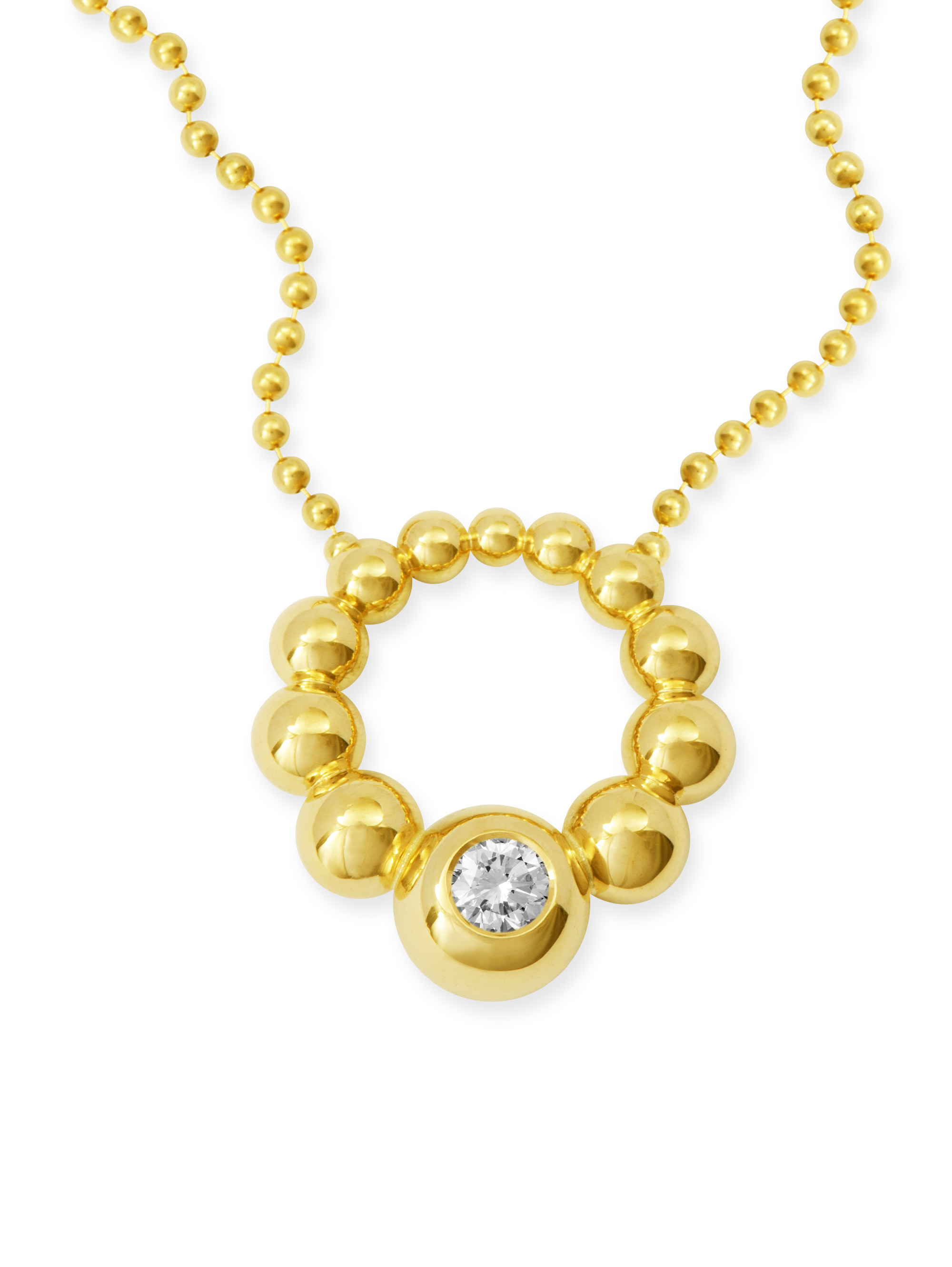 Leser Kugel-Collier-750 Gelbgold