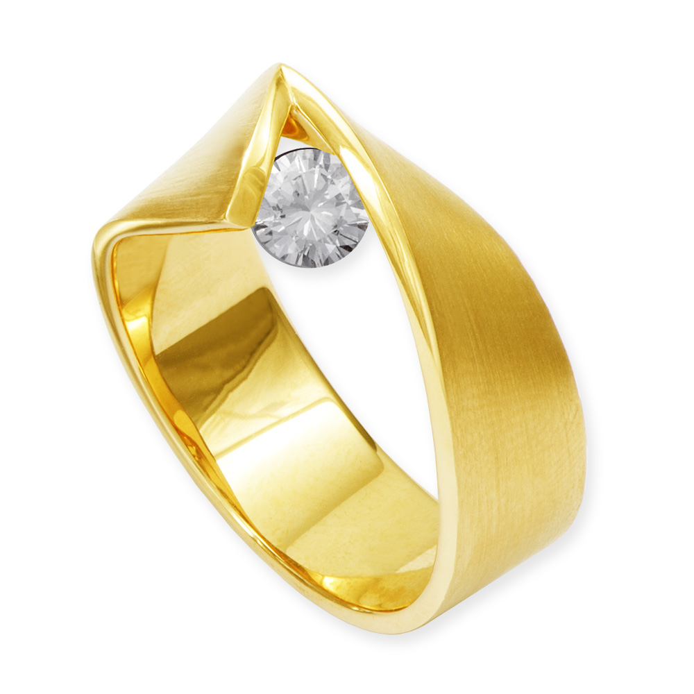 LESER Ring- UNIKAT Brillant 750 Gelbgold
