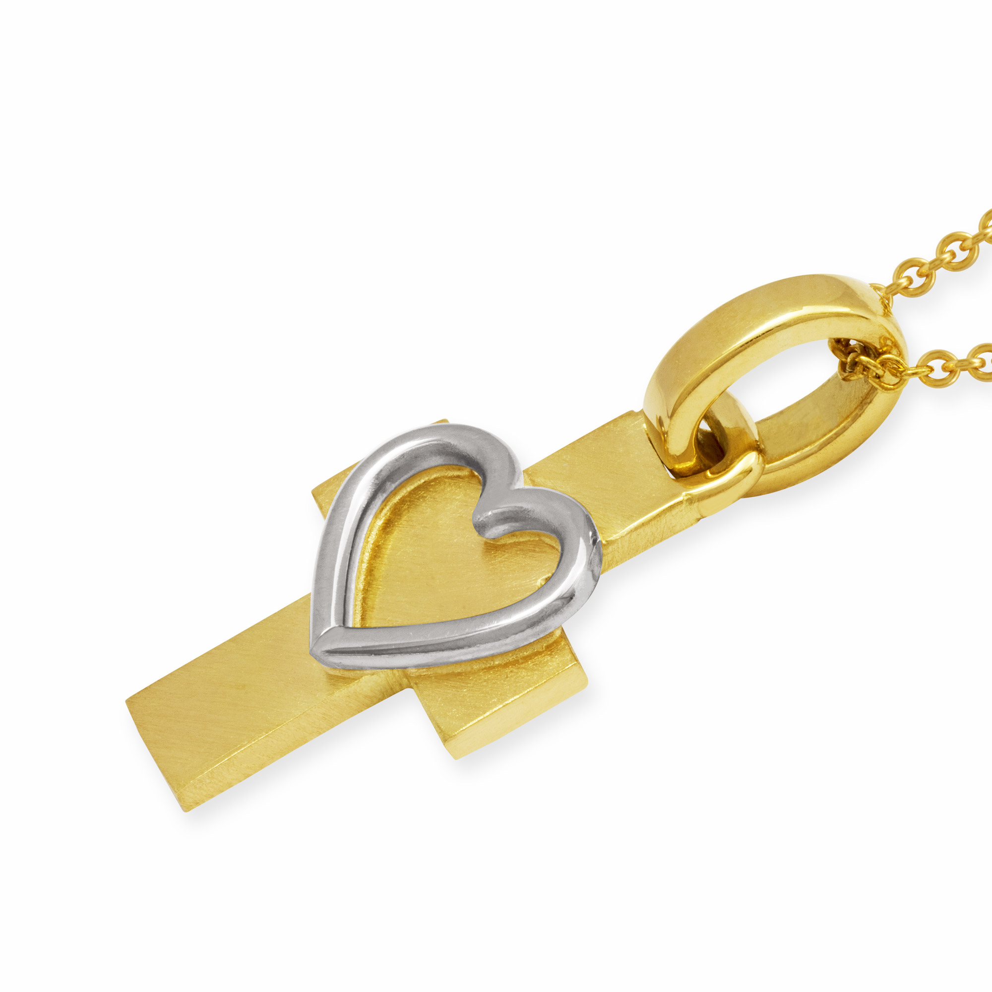 LESER Anhaenger- Kreuze Herz 750GG-750WG LESER Anhaenger- Kreuze Herz 750GG-750WG