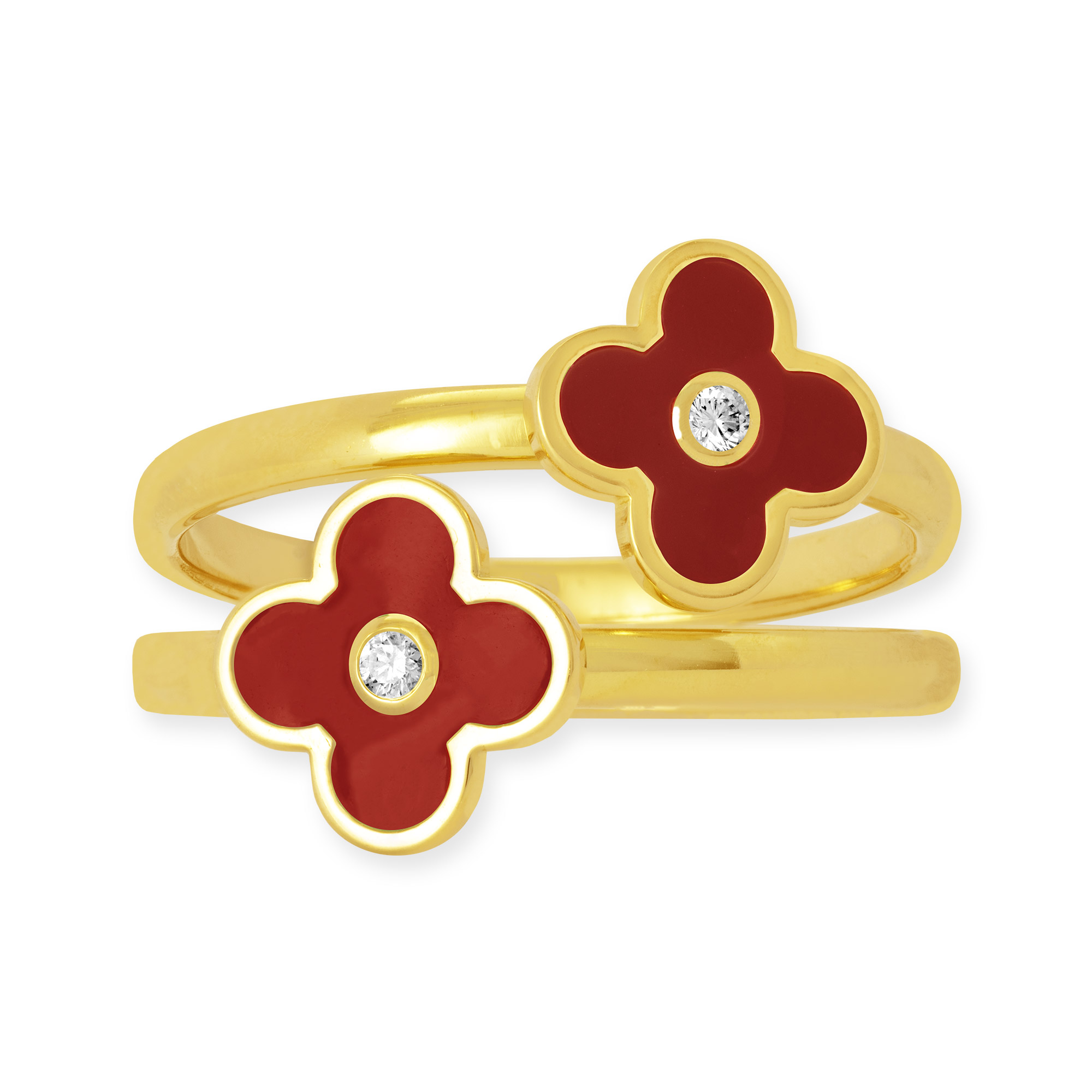 Ring mit zwei roten Blumen
