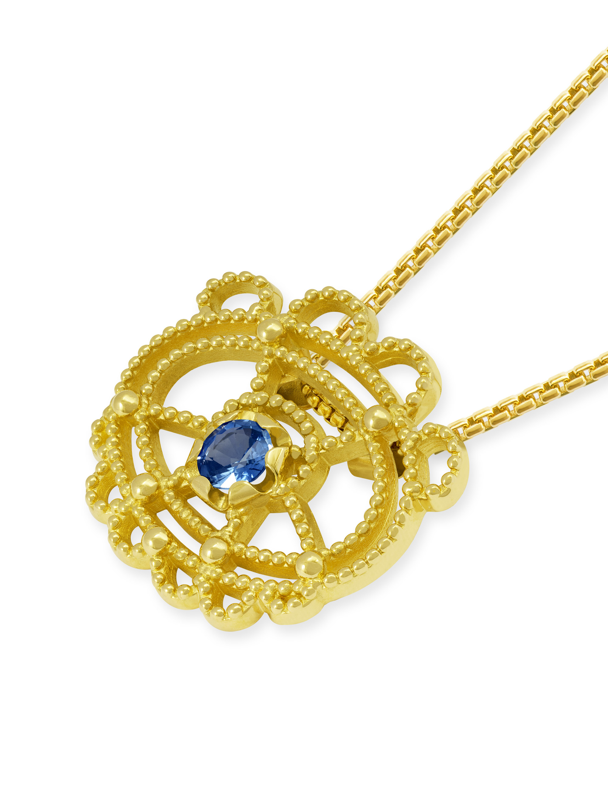 LESER Dirndlschmuck-Anhänger-750GG--Saphir