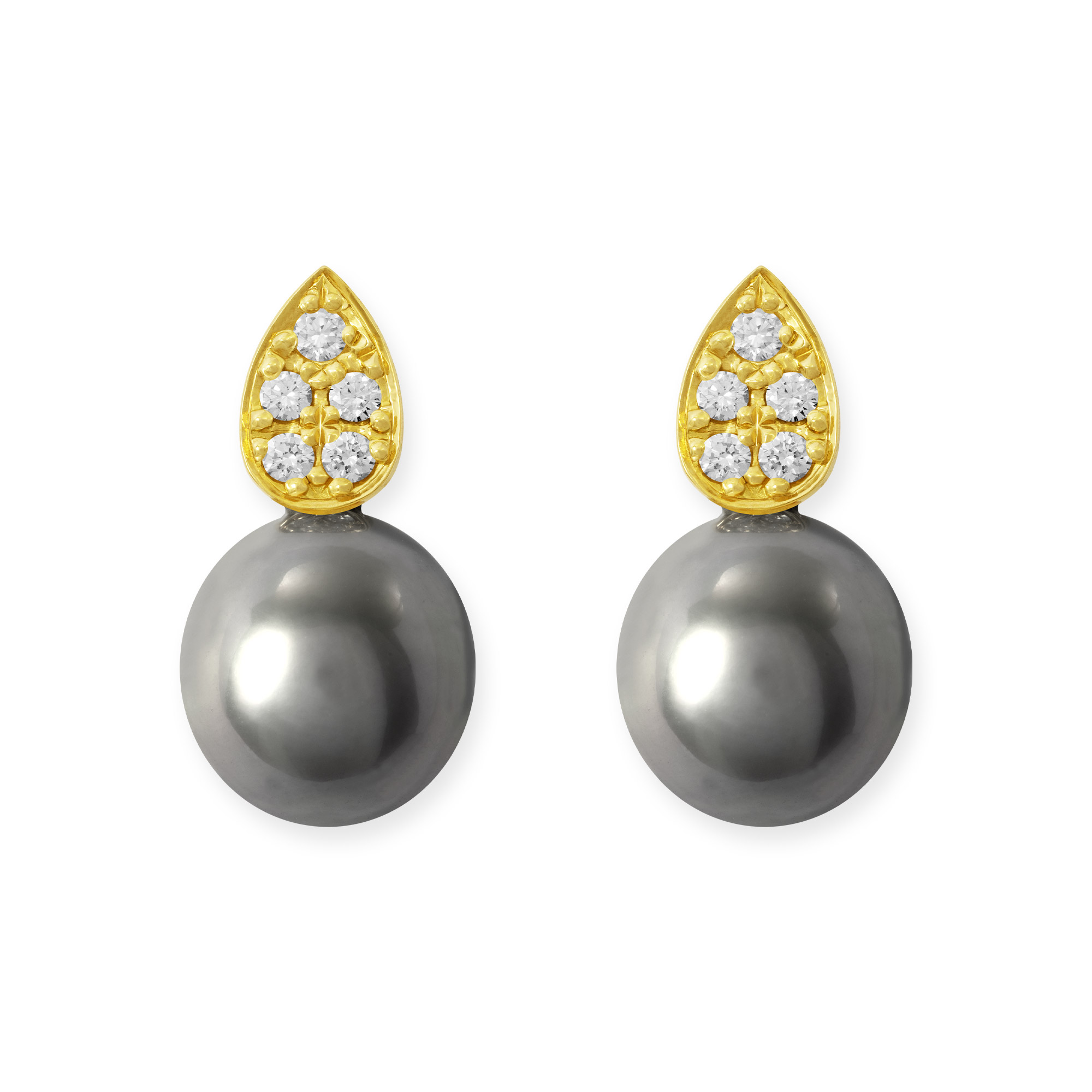 LESER Ohrstecker-750Gelbgold-Perle-Brillanten-123102